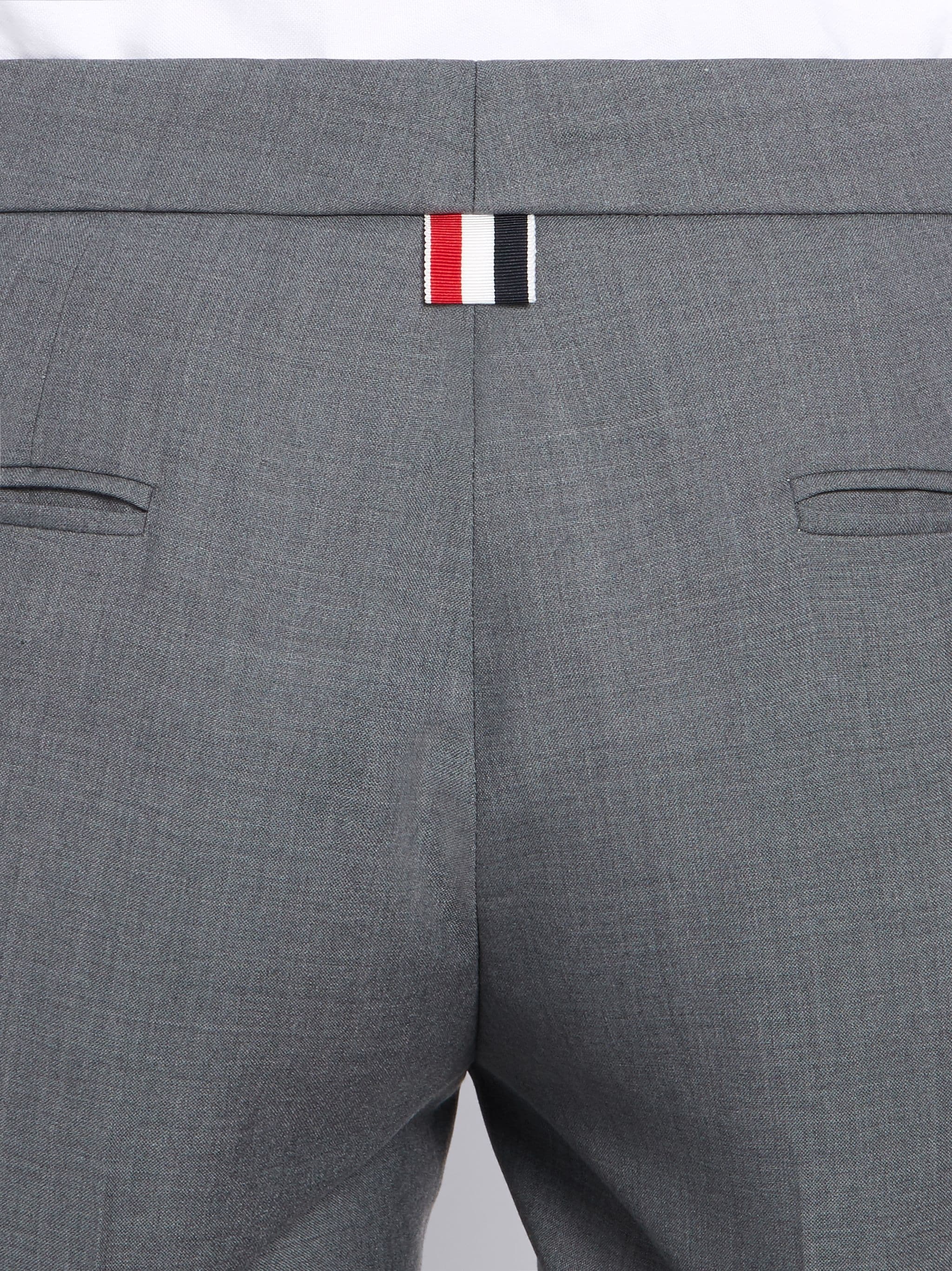Medium Grey Plain Weave Skinny 4-Bar Trouser - 6