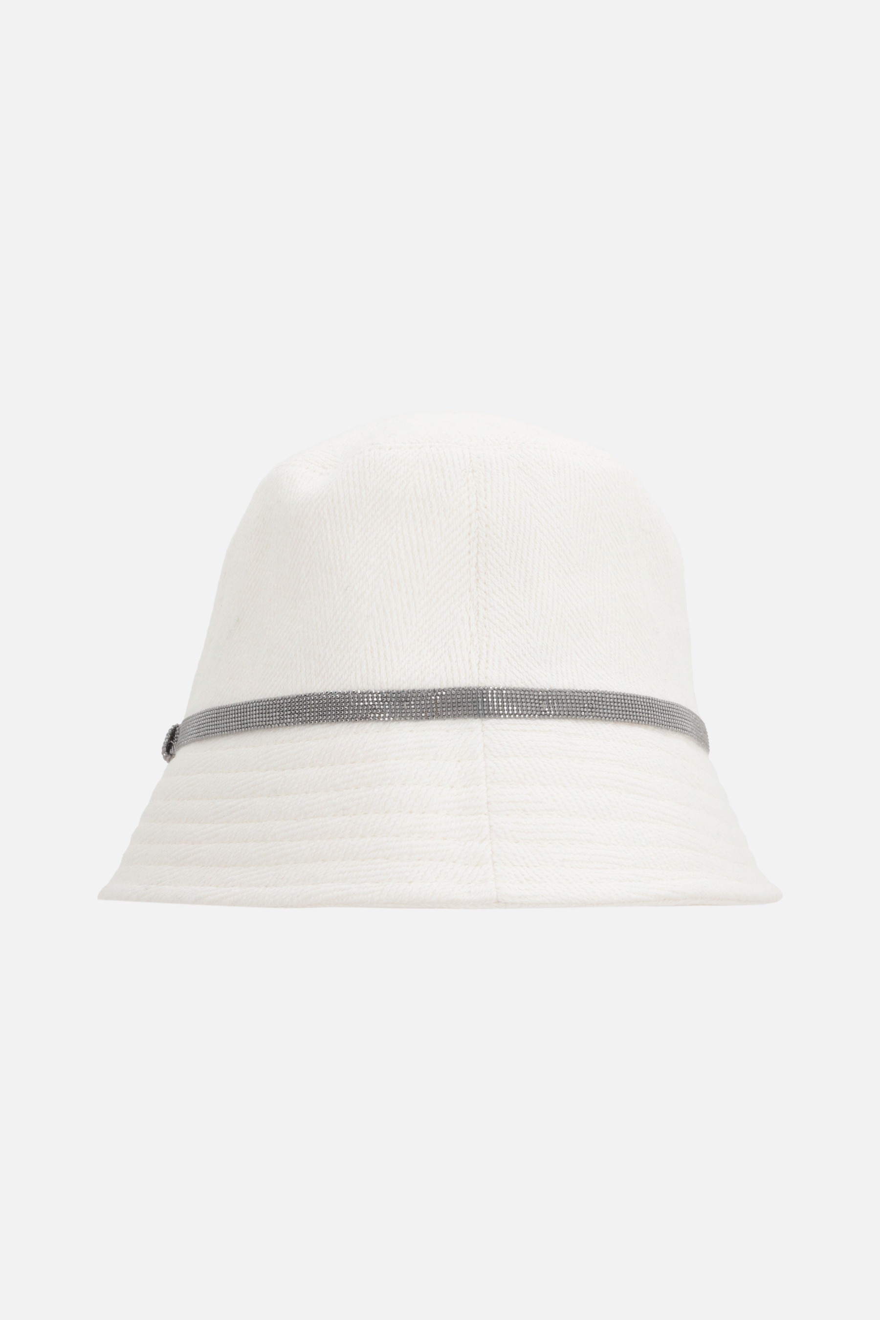 COTTON AND LINEN CHEVRON BUCKET HAT WITH SHINY BAND - 3