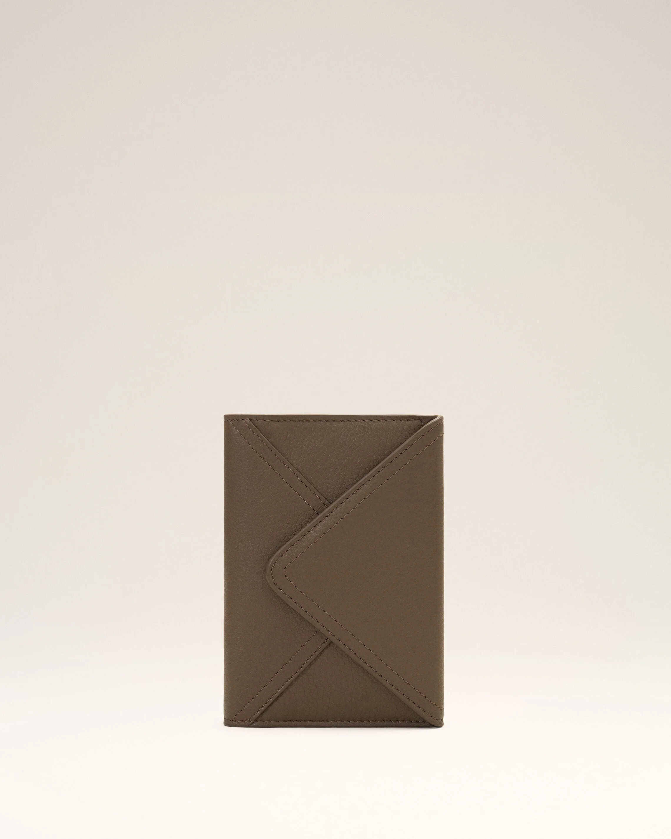 BROWN ETIENNE TAURILLON LEATHER ENVELOPE PASSPORT HOLDER - 1