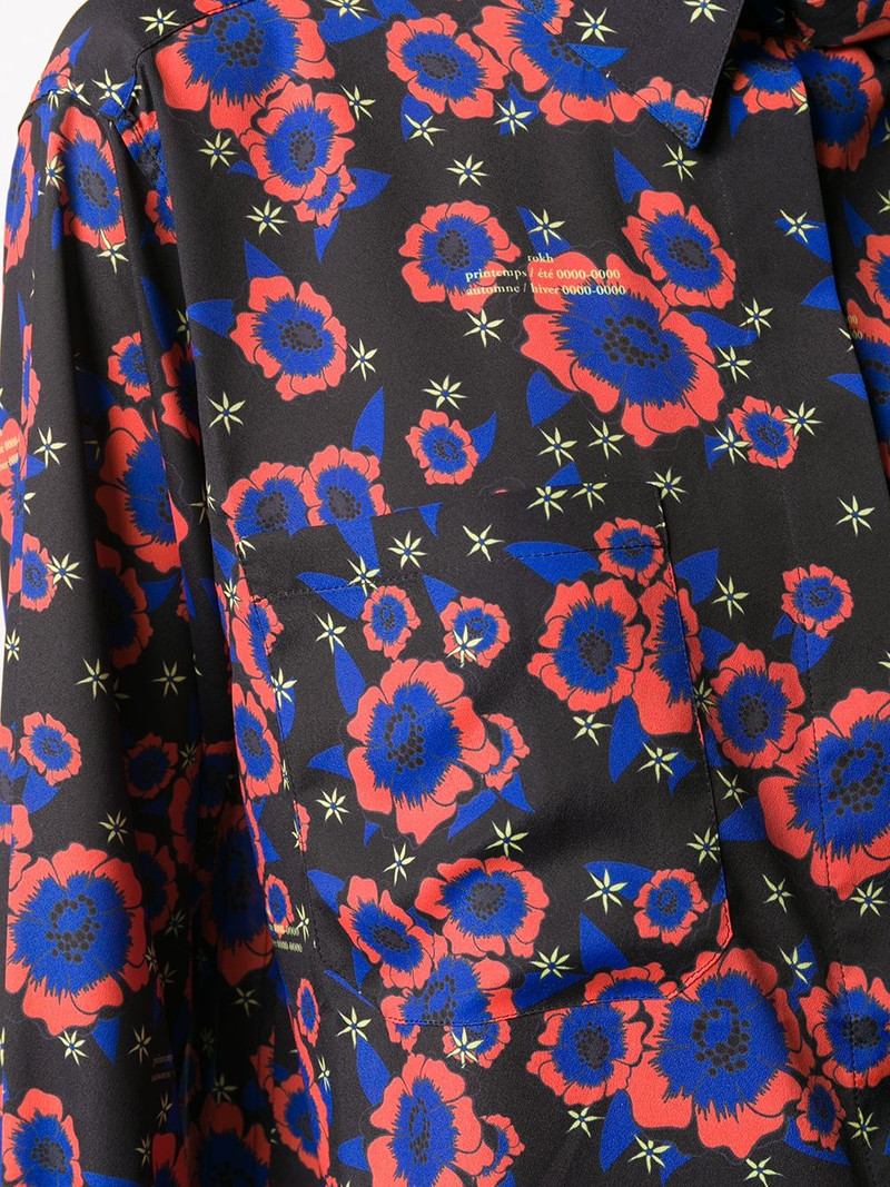 floral-print tie-insert shirt 5