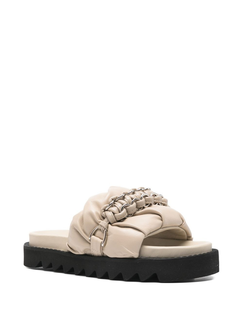 TOGA PULLA chain-embellished ruched sandals outlook