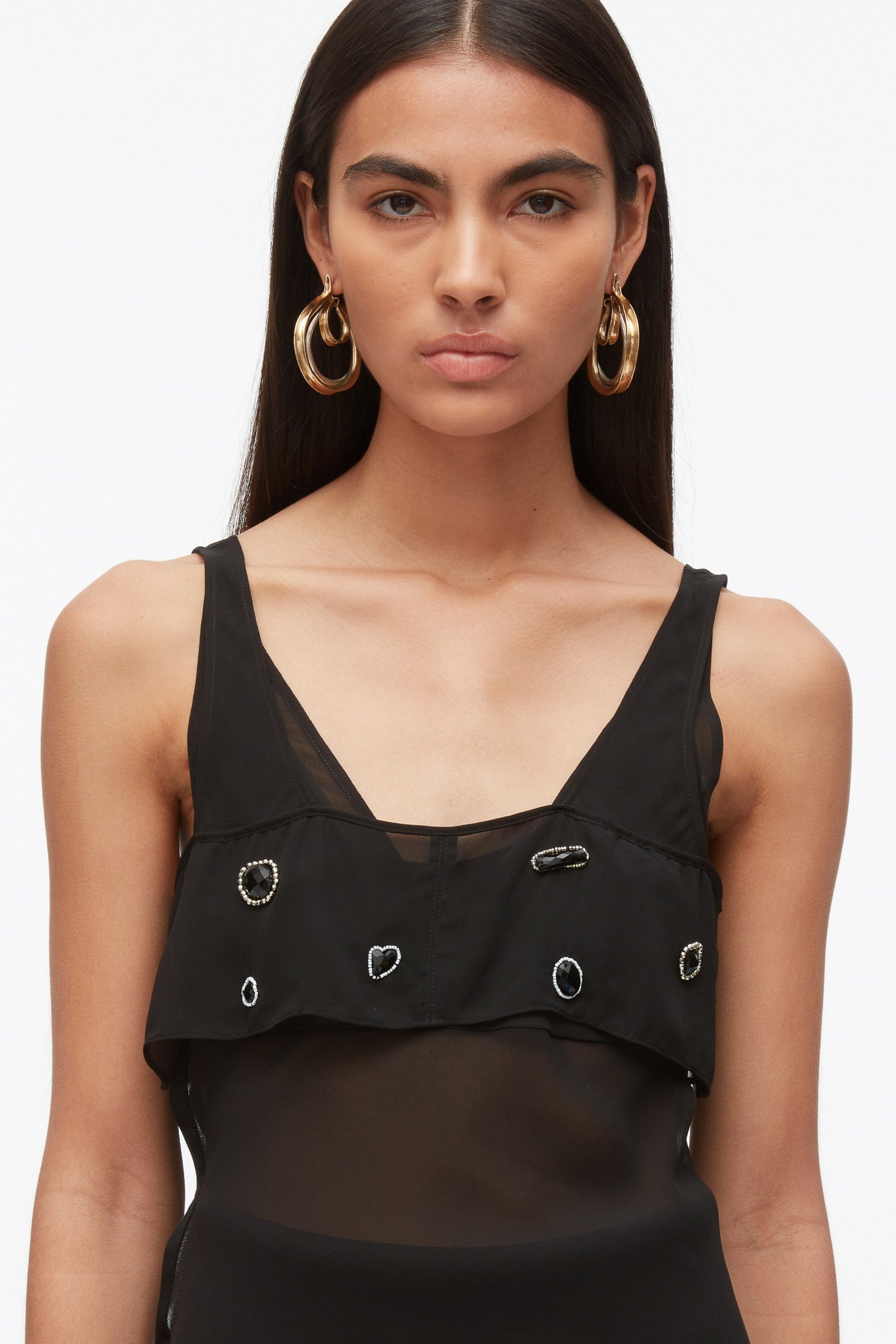 Halo Embroidered Chiffon Cami - 5
