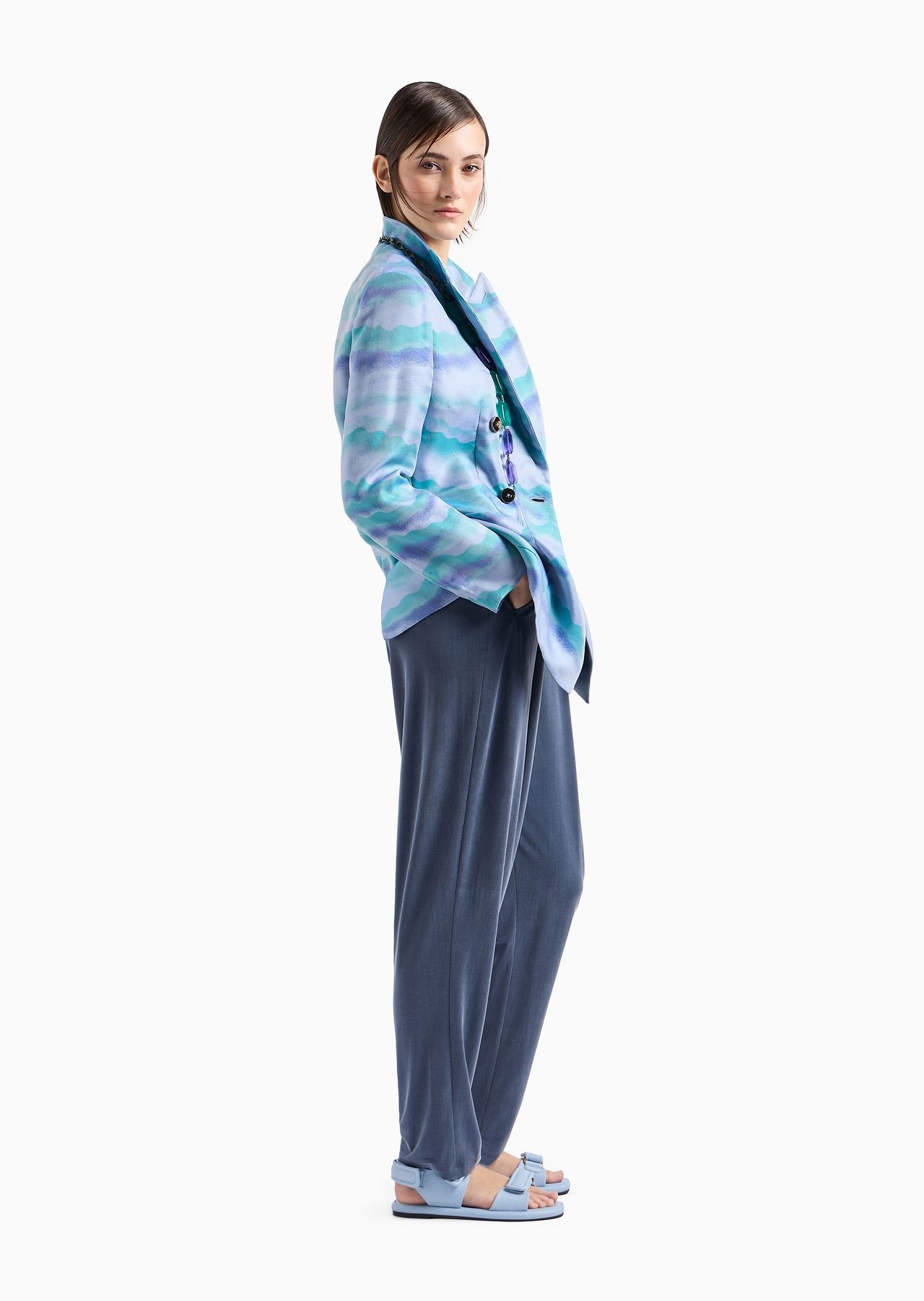 Stretch cupro jersey trousers - 4