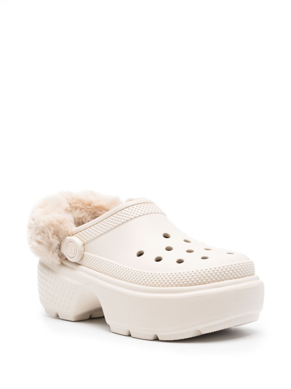 faux-fur platform clogs - 2