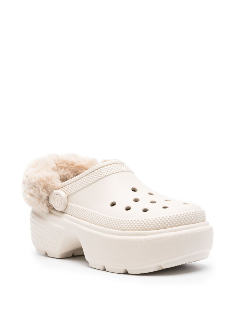 crocs faux-fur platform clogs outlook