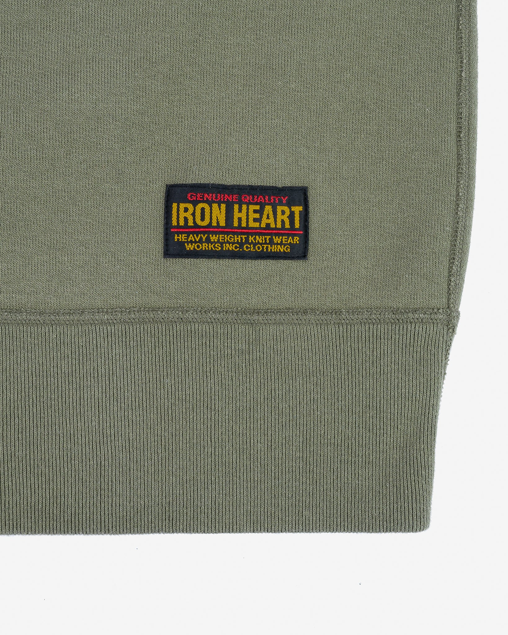 IHSW-69L-OLV 14oz Ultra Heavyweight Loopwheel Cotton Crew Neck Sweat - Olive - 6