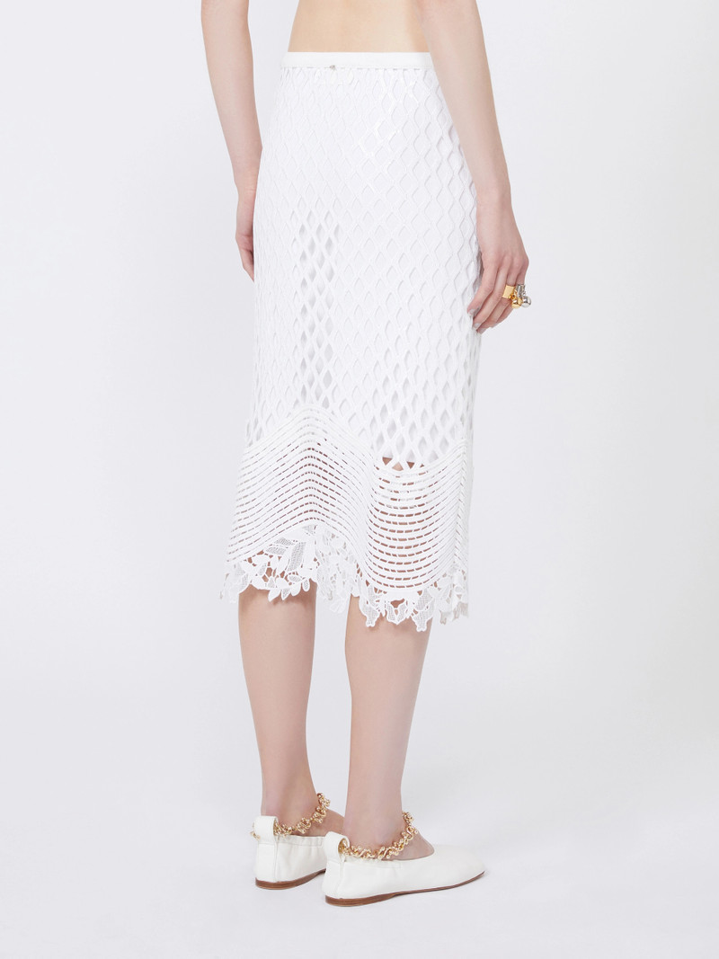 SALA Sequinned mesh skirt - WHITE 4