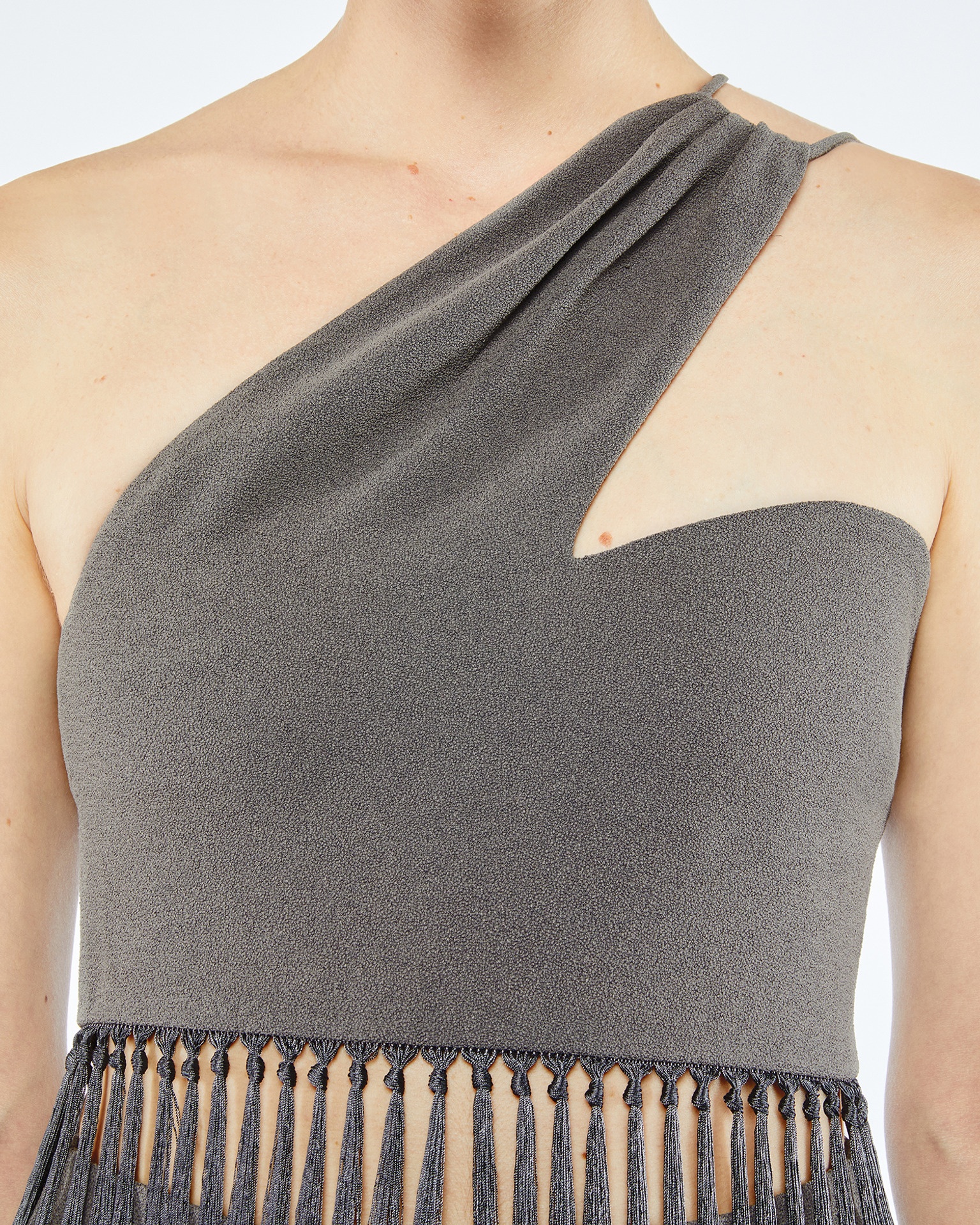 EMILOU - Fringed halterneck top - Dark grey - 5
