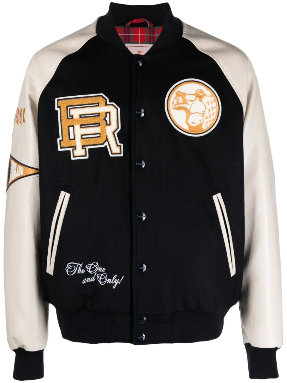 patch-detail bomber jacket - 1
