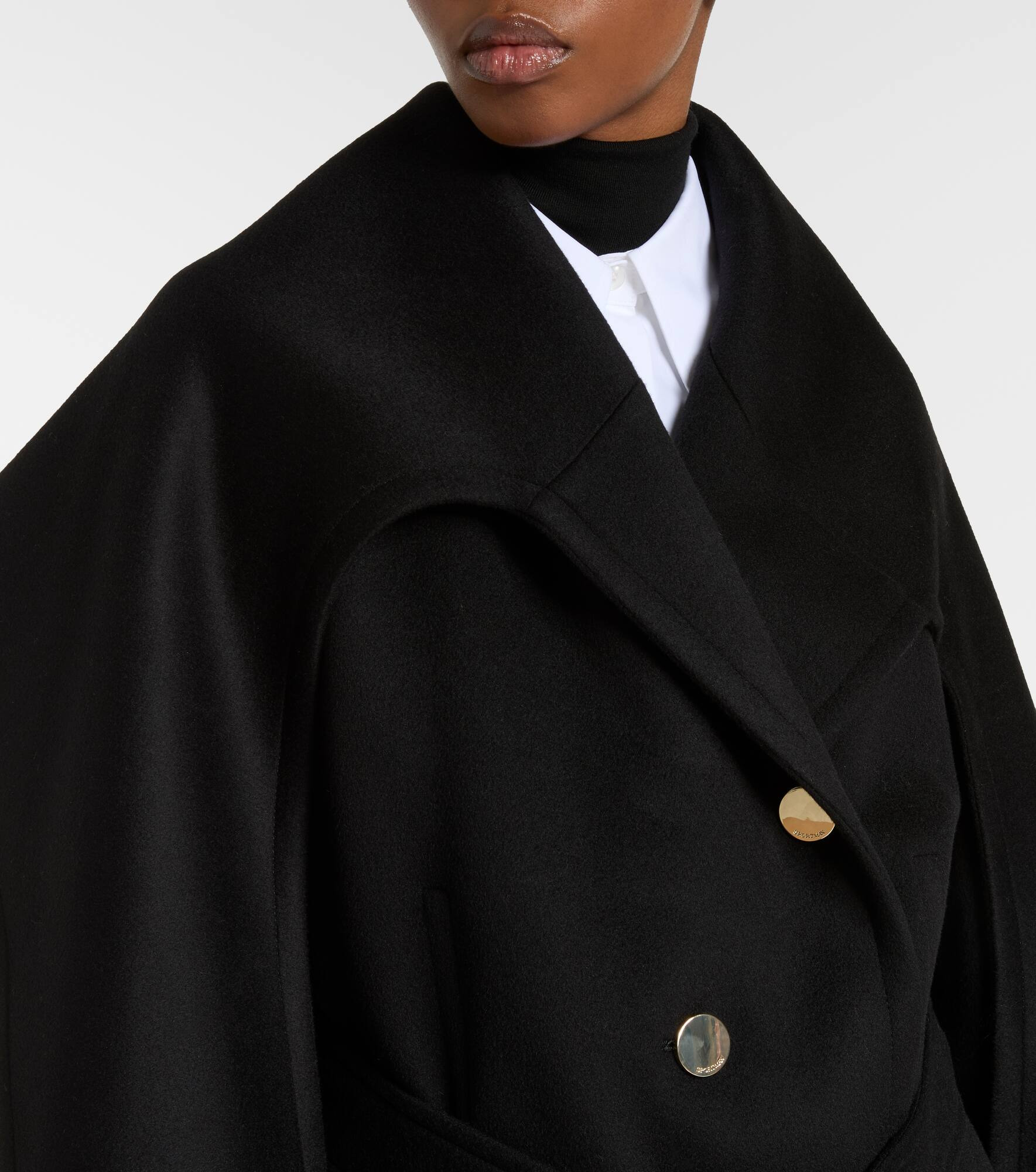 Baldo scarf-detail virgin wool coat - 4