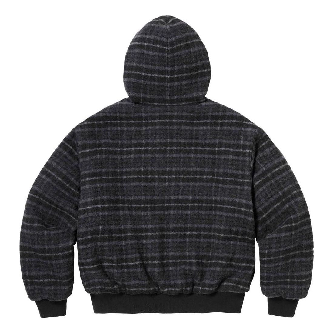 Supreme Plaid Wool Hooded Work Jacket 'Black Grey' SUP-FW23-075 - 2