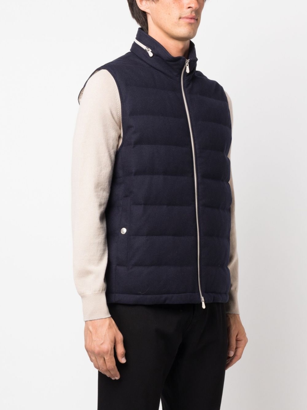 high-neck zip-fastening gilet - 3