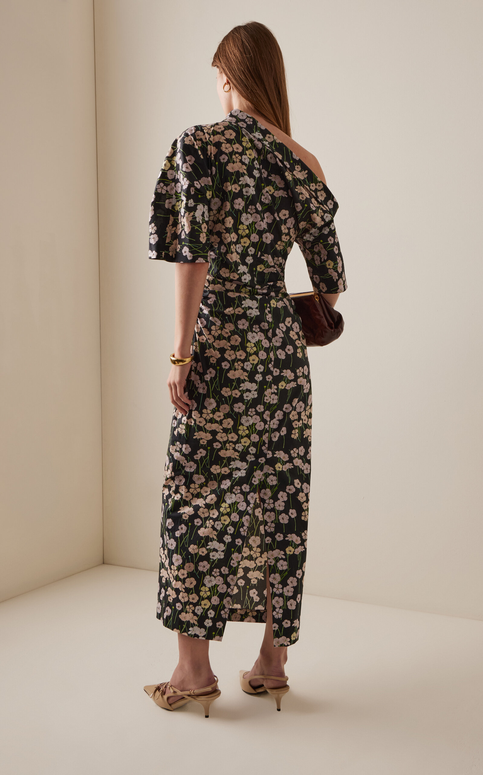 Bowery Off-The-Shoulder Buttercup-Print Cotton-Linen Maxi Dress floral - 4