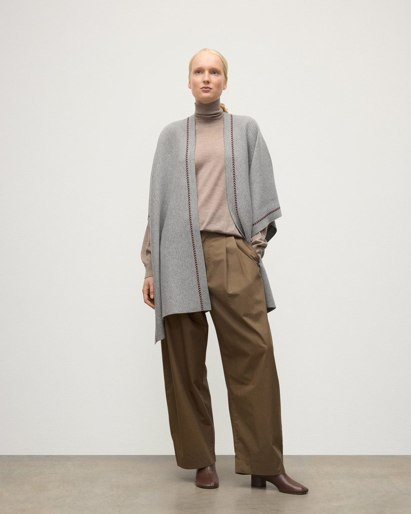Hawk Light Grey Cashmere Poncho 3