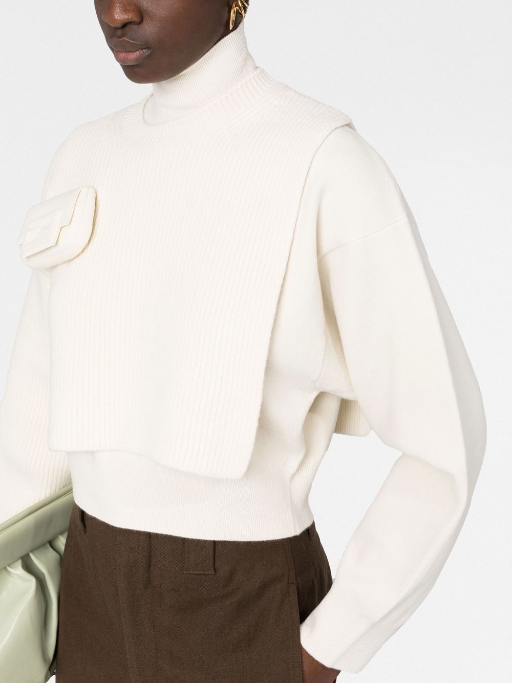 pocket-detail roll neck jumper - 3