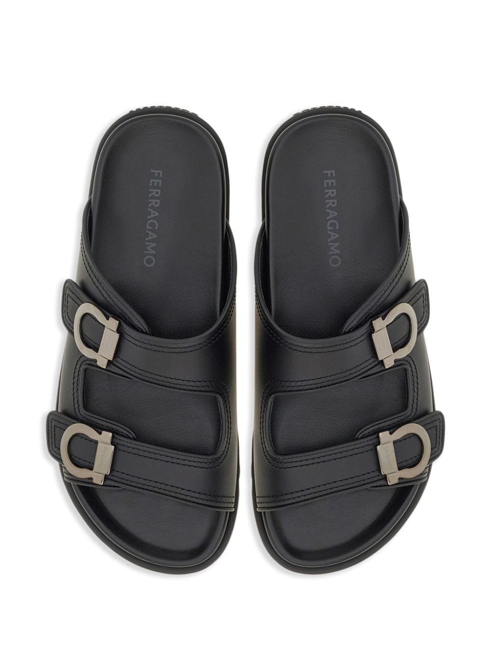 Gancini leather sandals - 4