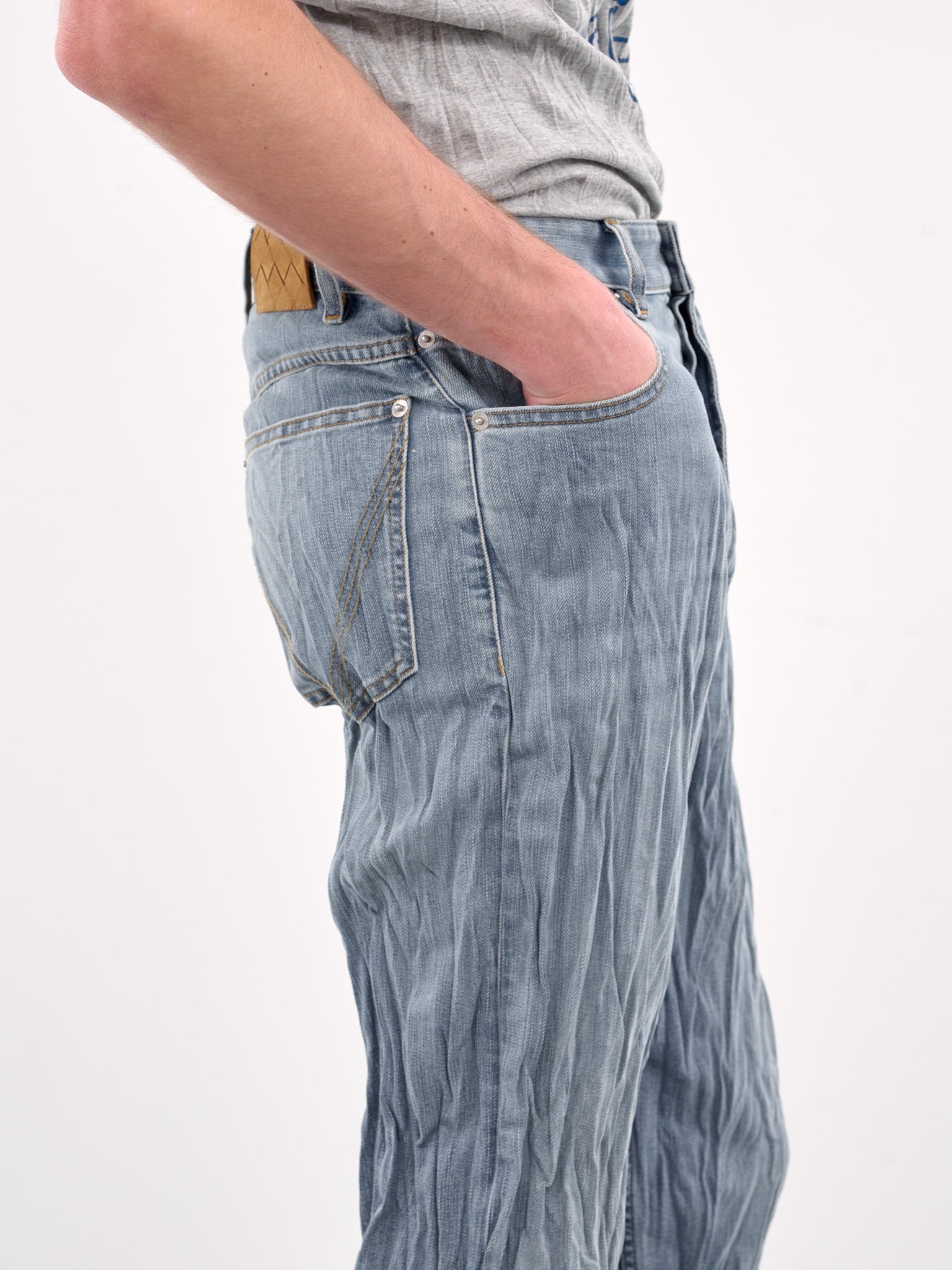 Crushed Denim Jeans - 5