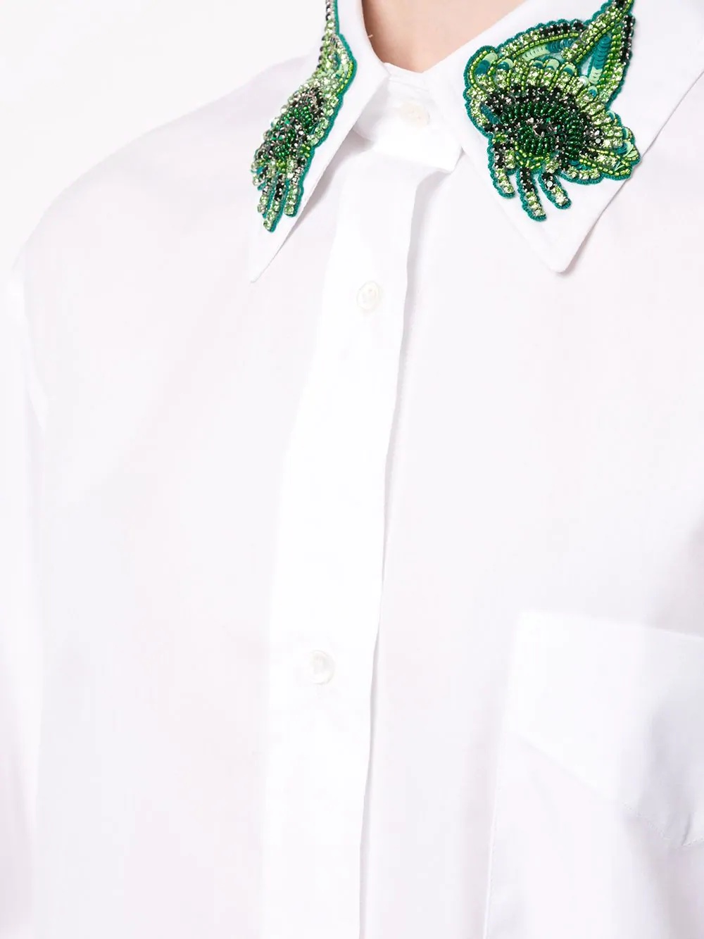 embroidered collar shirt - 5