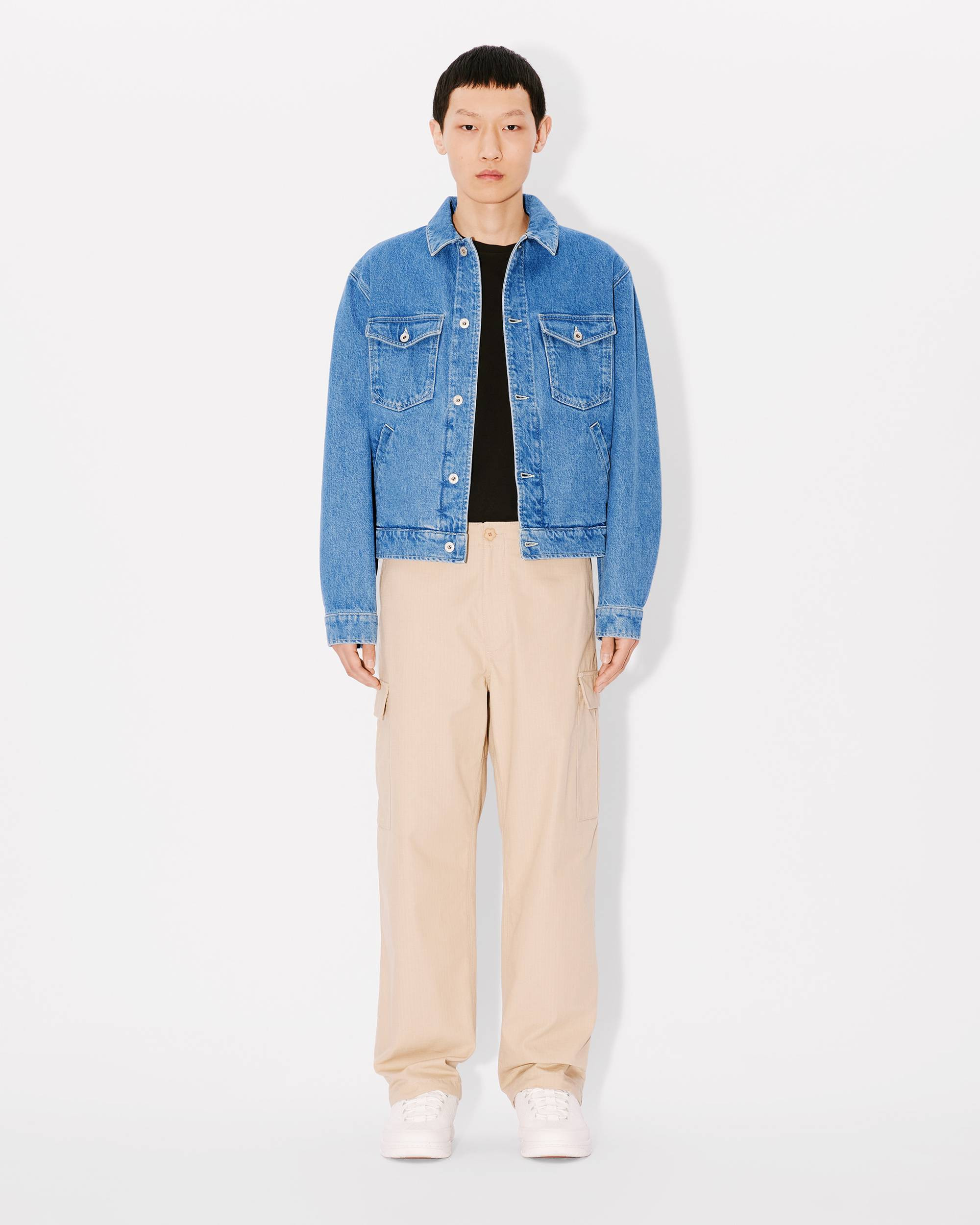'Boke Flower' embroidered trucker Kaihara denim jacket - 3