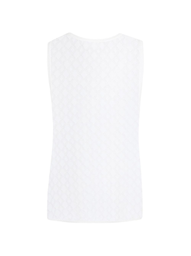 Dolce & Gabbana diamond-pattern perforated cotton tank top outlook