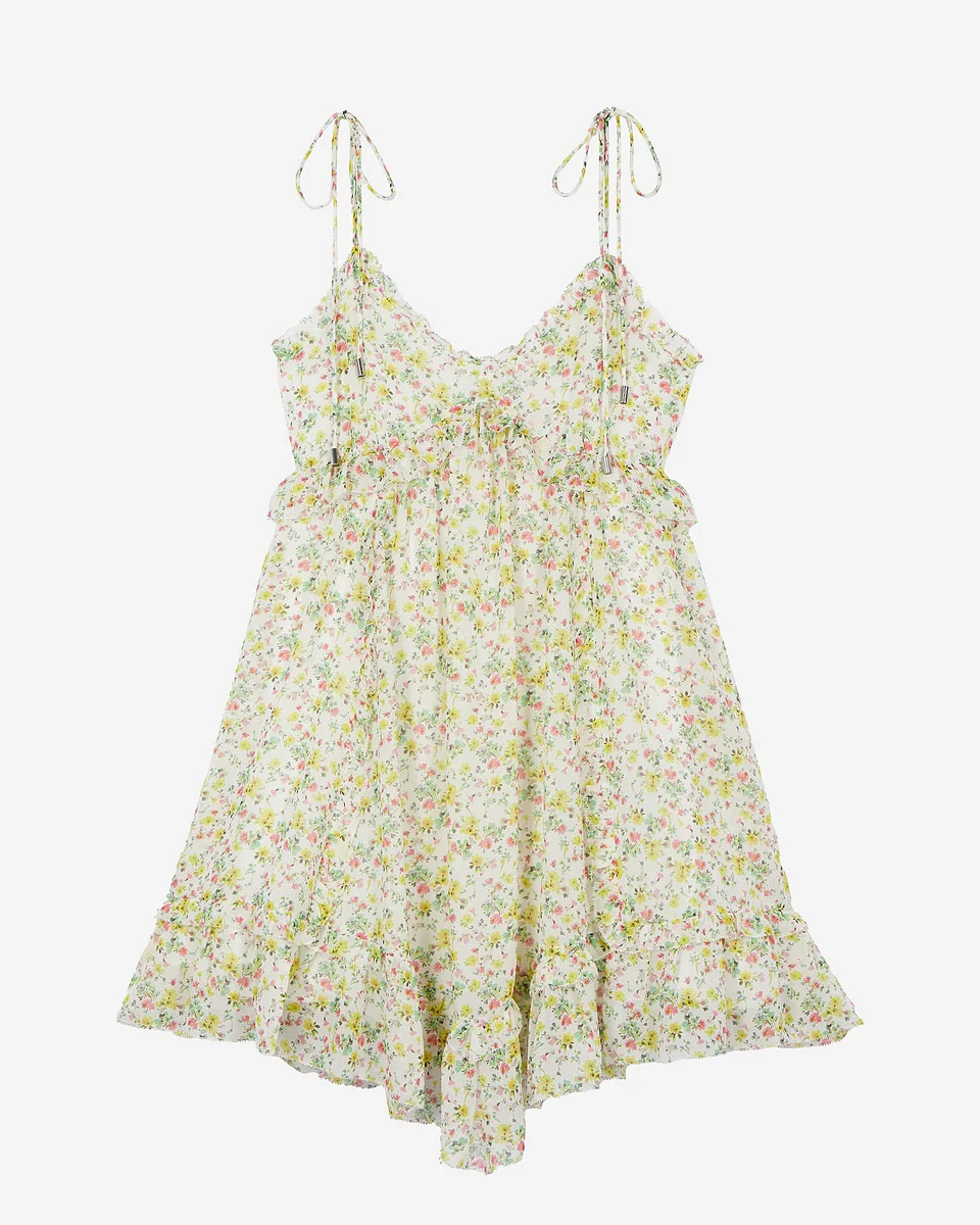 FLORAL PRINT SHORT DRESS - 1