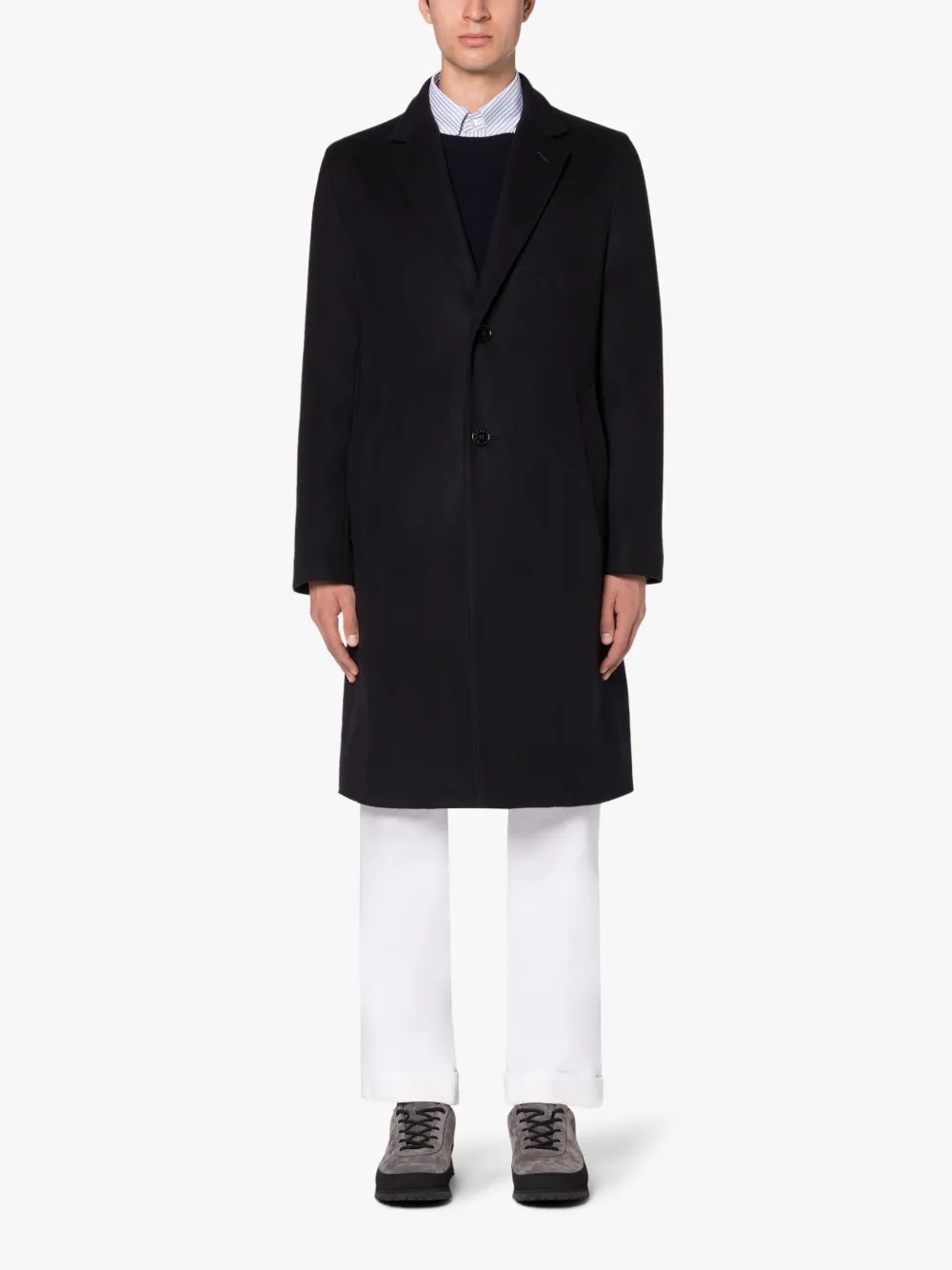 NEW STANLEY NAVY WOOL & CASHMERE COAT - 2