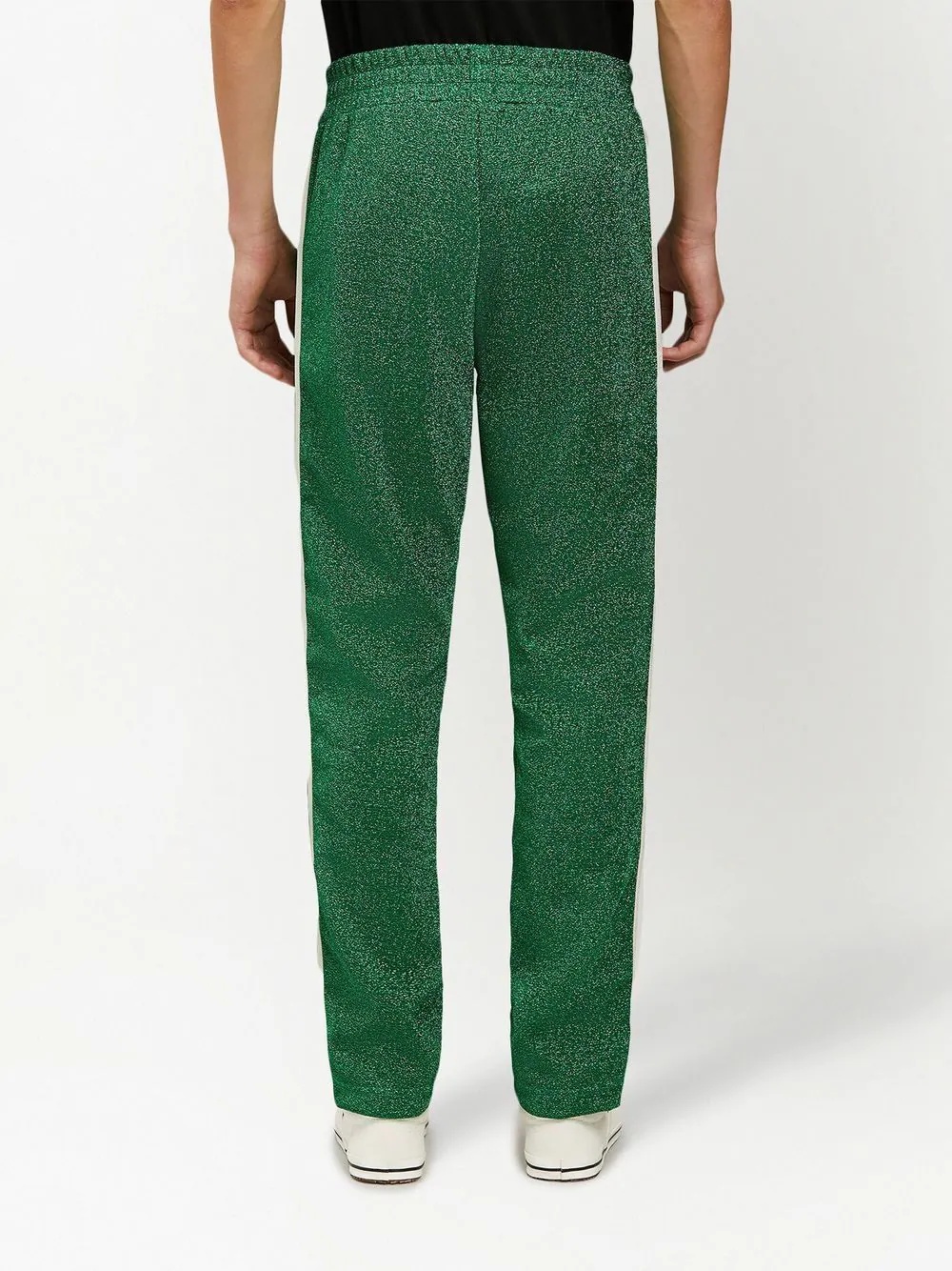 metallic logo-embroidered track pants - 3