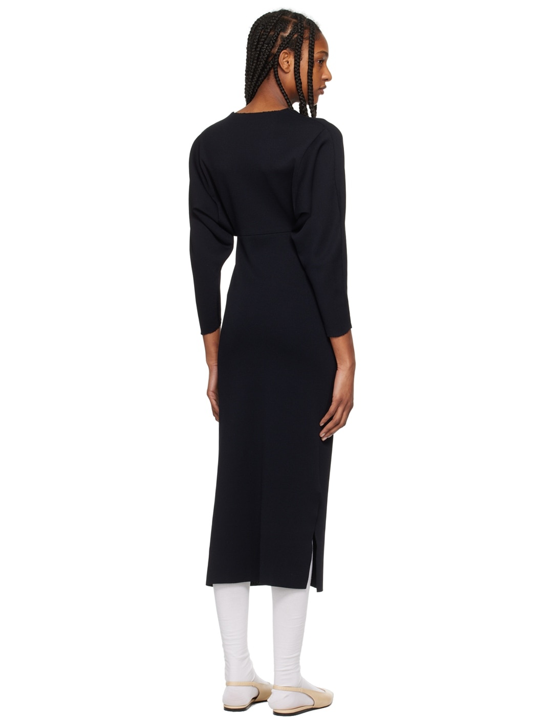 Black V-Neck Maxi Dress - 3