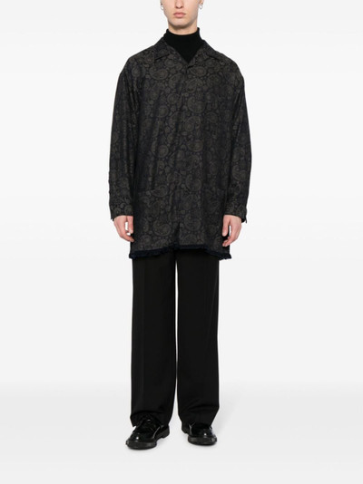 Yohji Yamamoto R-JQ paisley-pattern jacquard coat outlook