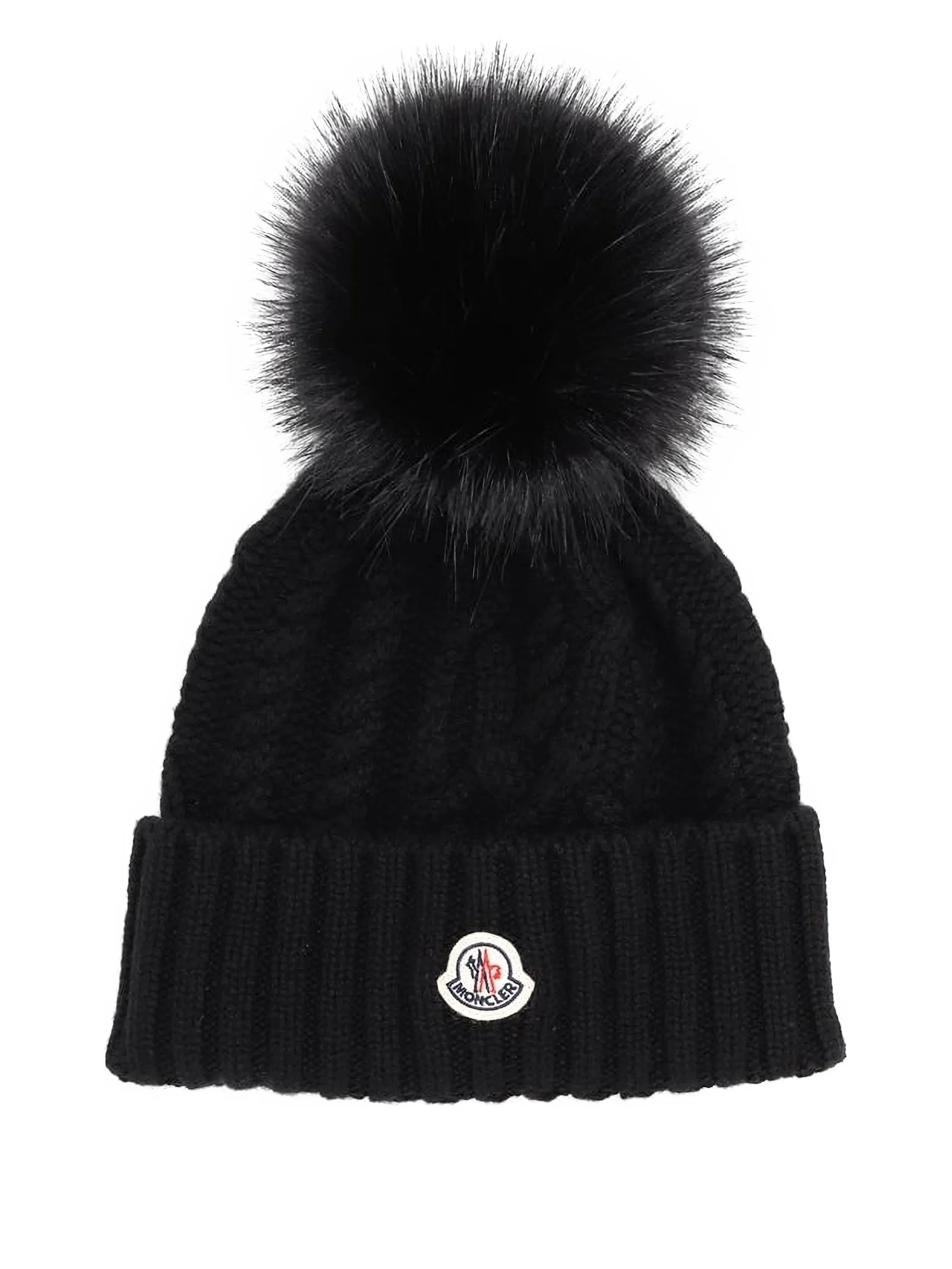Moncler Cable-knit Pom-pom Beanie Hat - 1