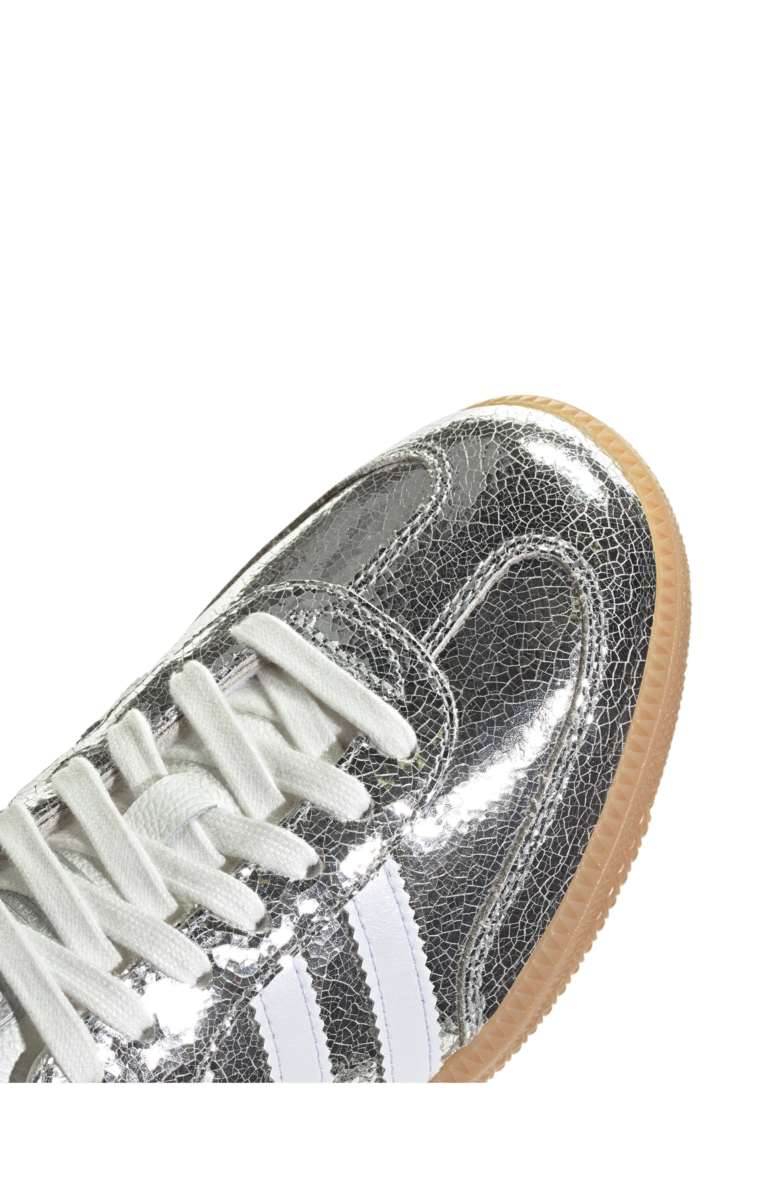 adidas Samba OG Sneaker in Silver Metallic/White/White at Nordstrom - 9