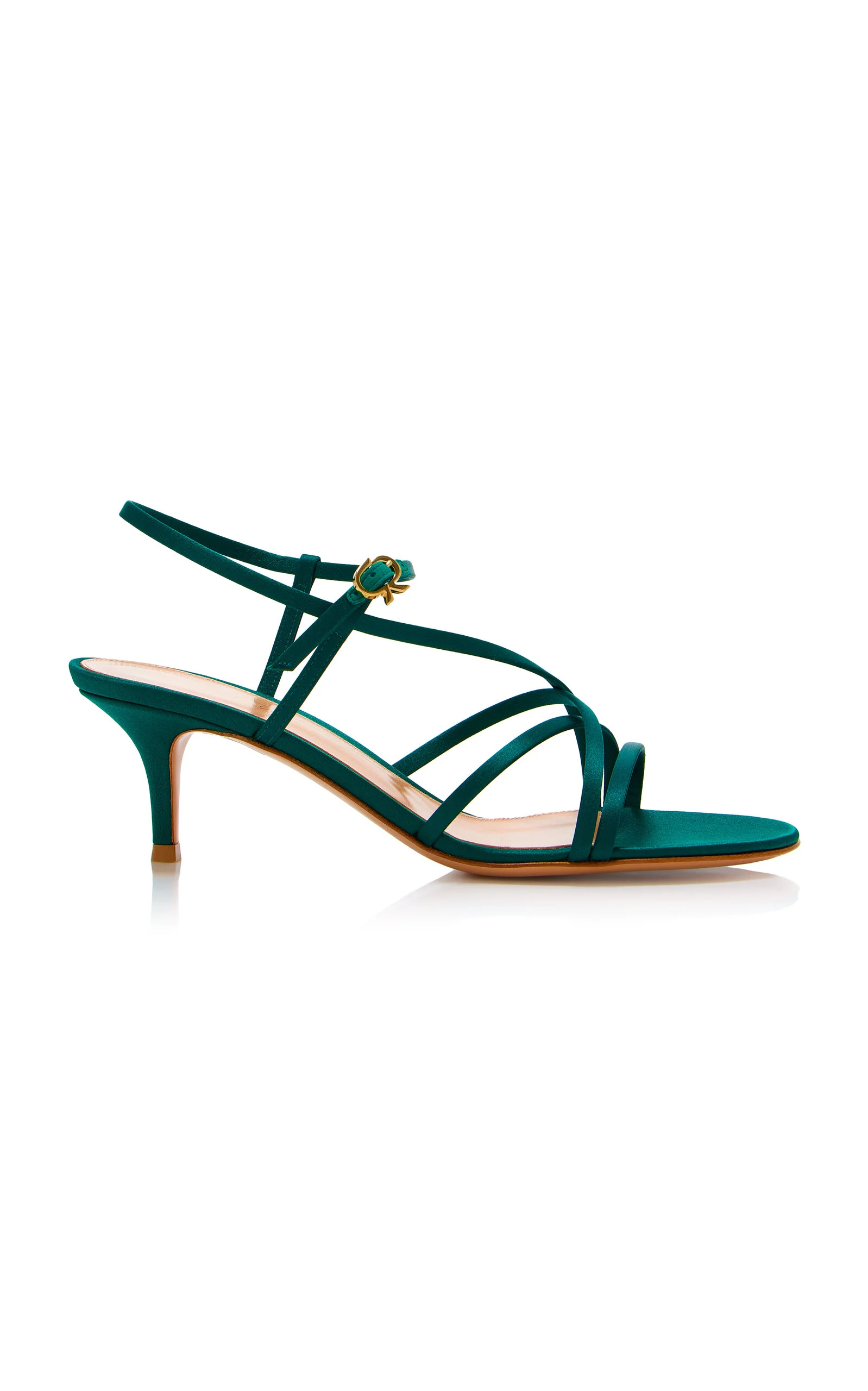 Crepe-Satin Sandals green - 1