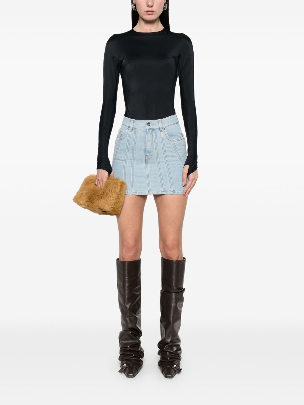 spiral-detail mini skirt - 2