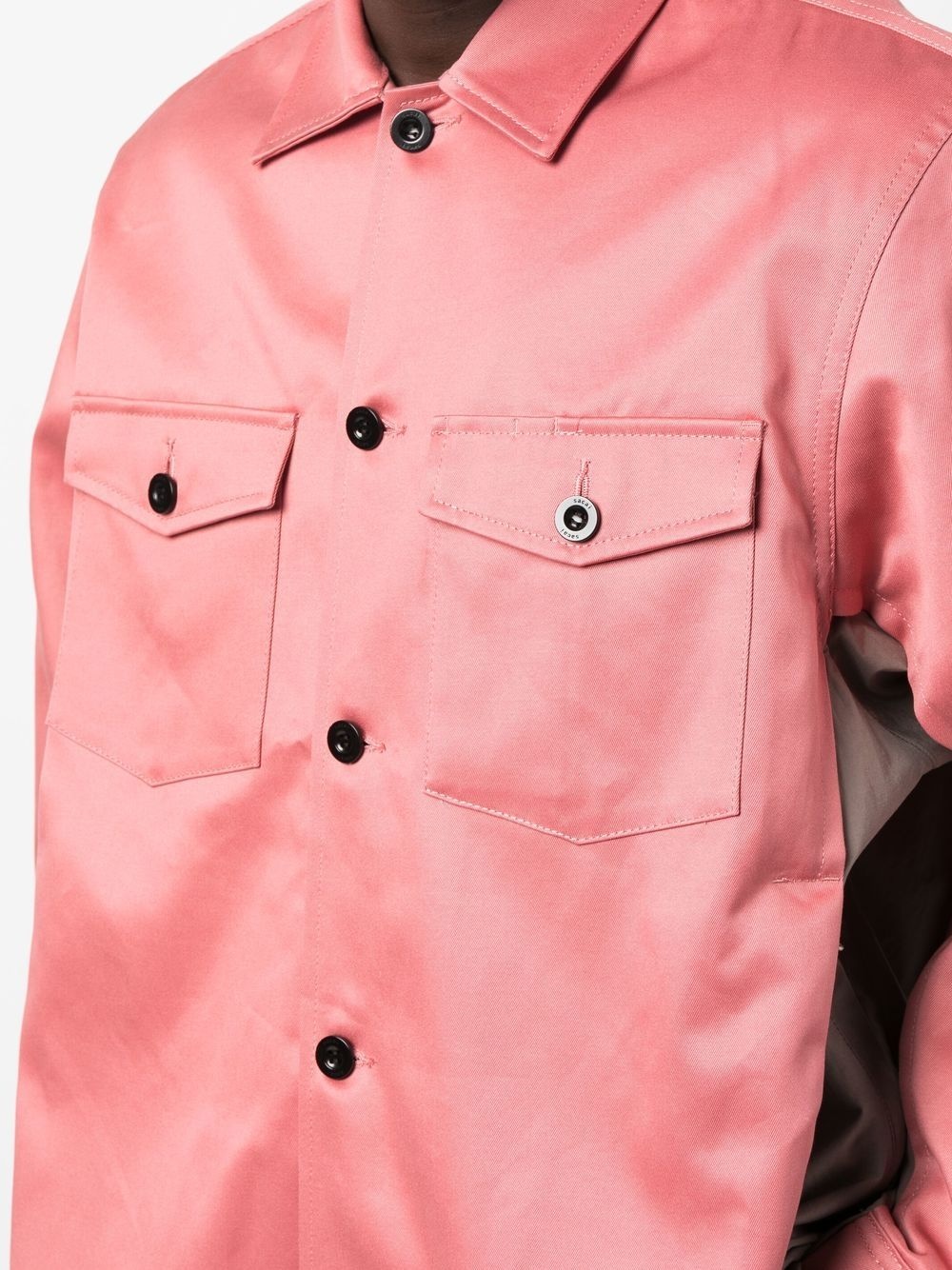 contrast-panel cotton shirt - 5