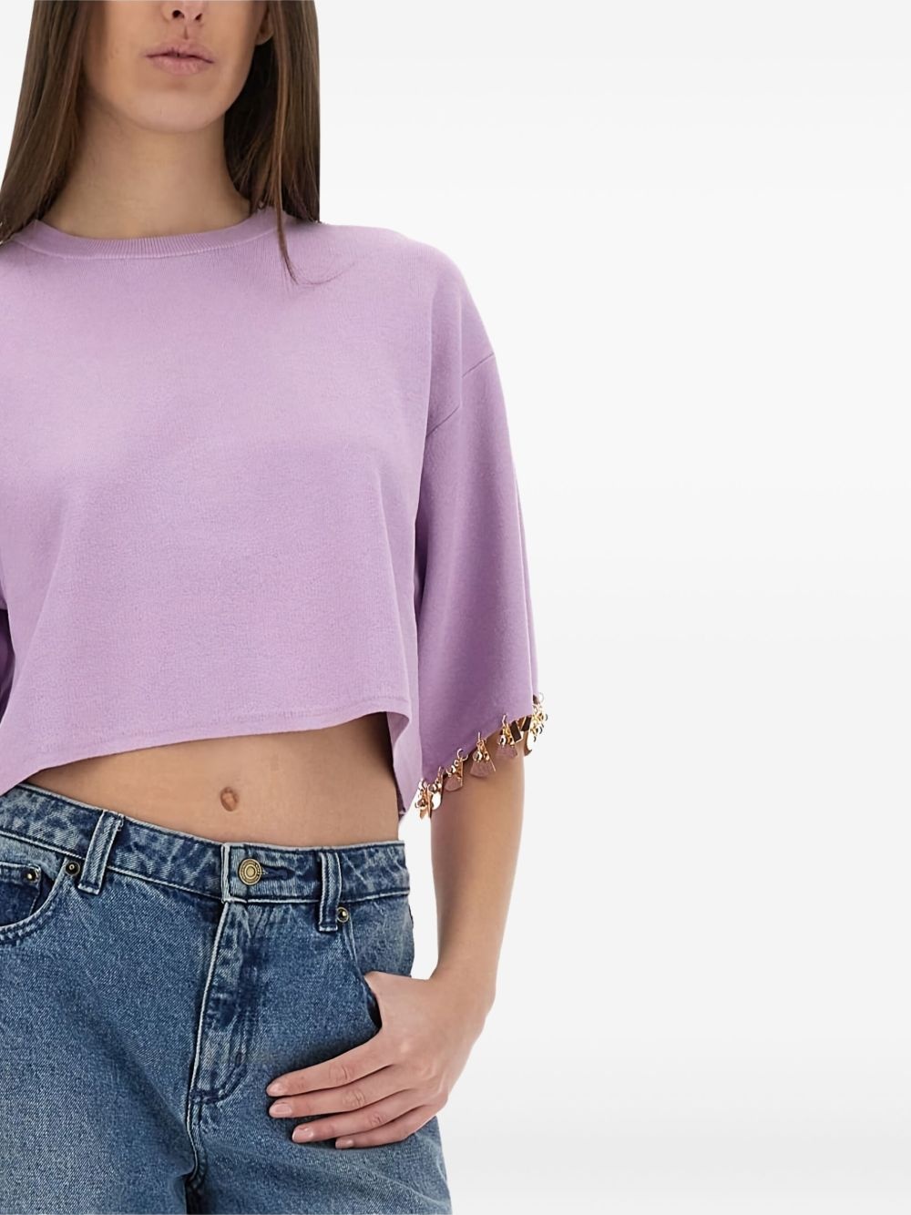 embellished cropped T-shirt - 3