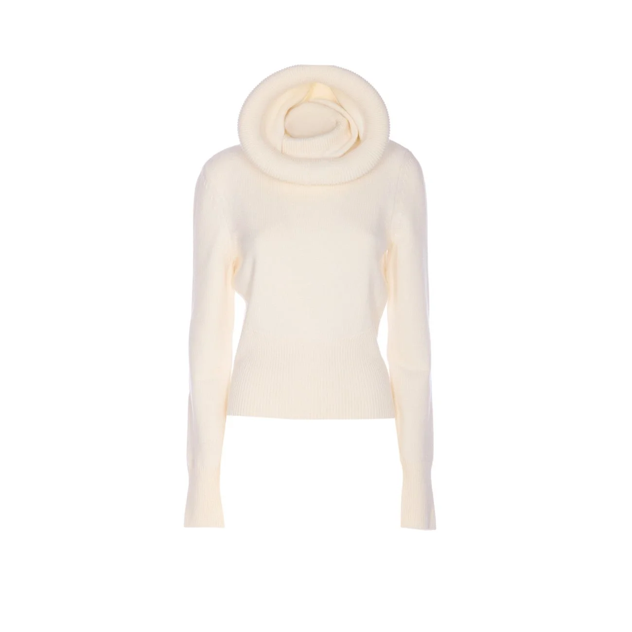 Alaia Women Pullover With Sculptural Hood In Ribbed Knit - 1