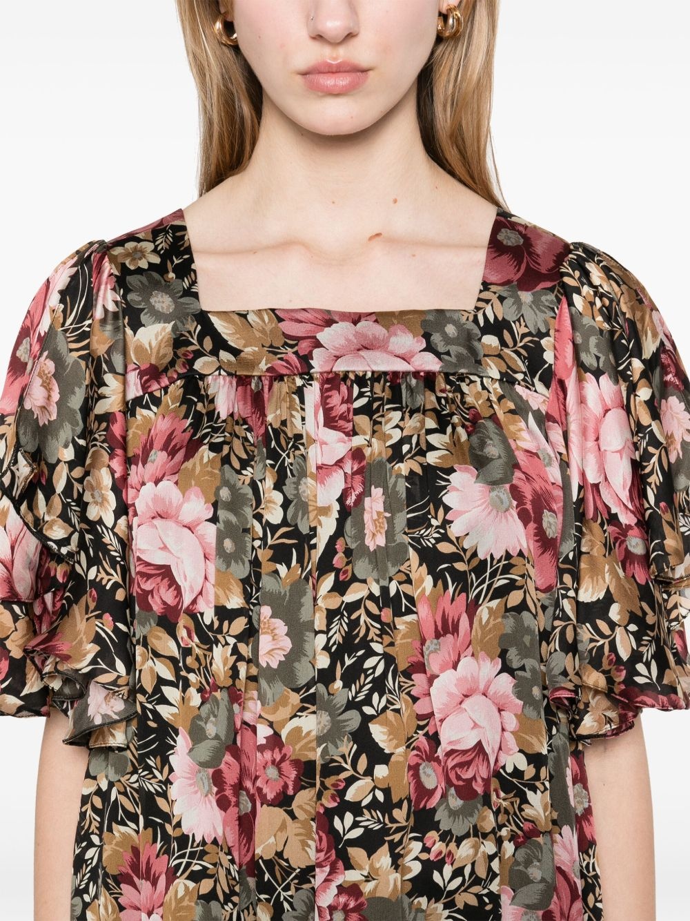 floral-print mini dress - 5