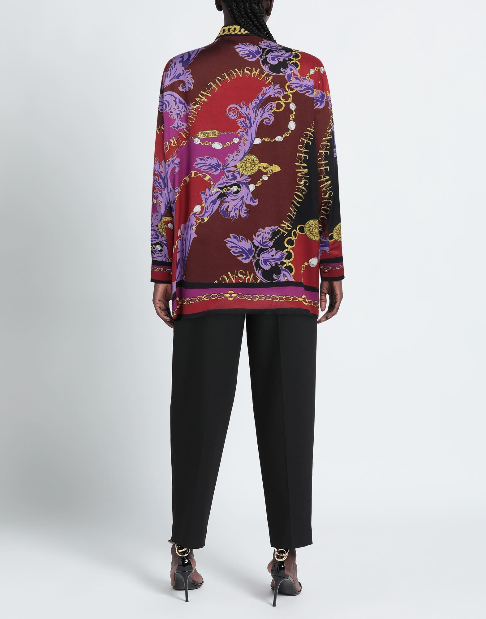 Burgundy Women's Patterned Shirts & Blouses - 3