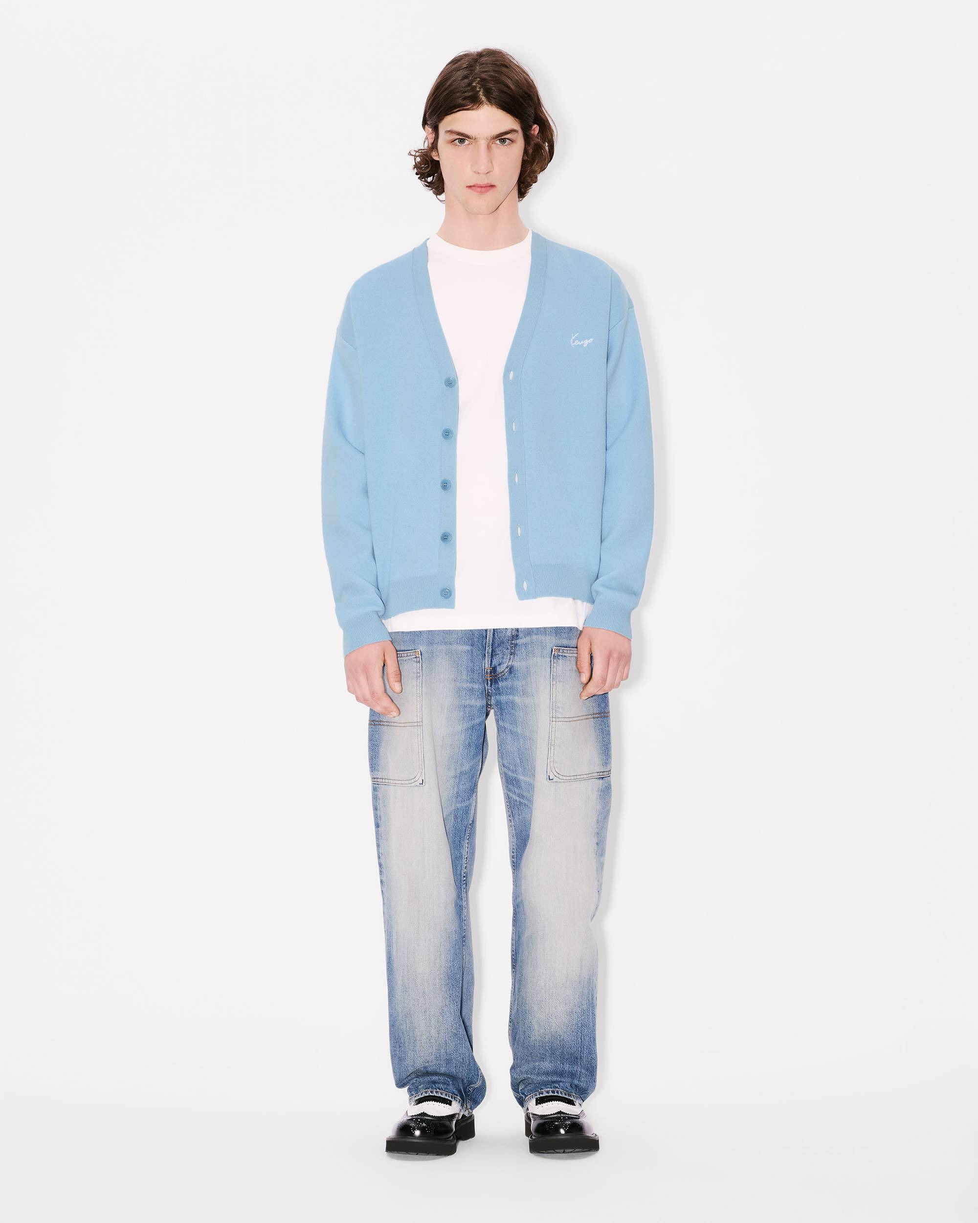 'KENZO Archive Bouquet' embroidered cardigan in cotton wool - 5