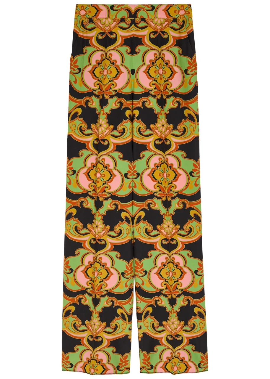 Etro Patterned Straight-leg Silk Trousers - 1