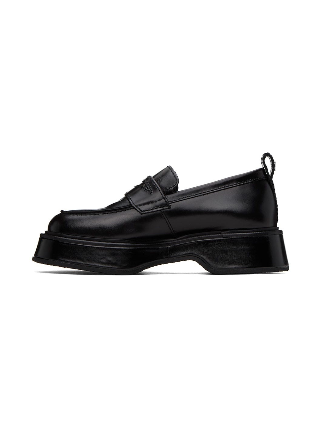 Black Square Toe Loafers - 3