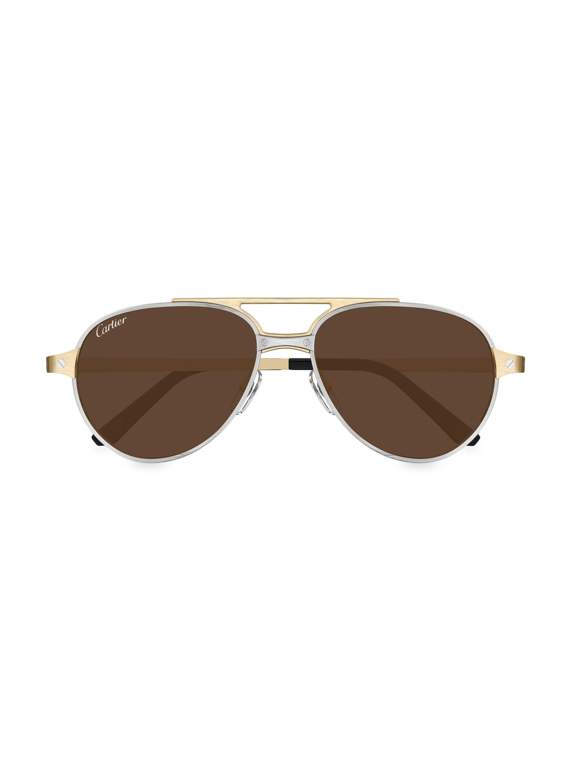 Women's Santos Evolution 59MM Pilot Sunglasses - Dark Brown Gold - 1