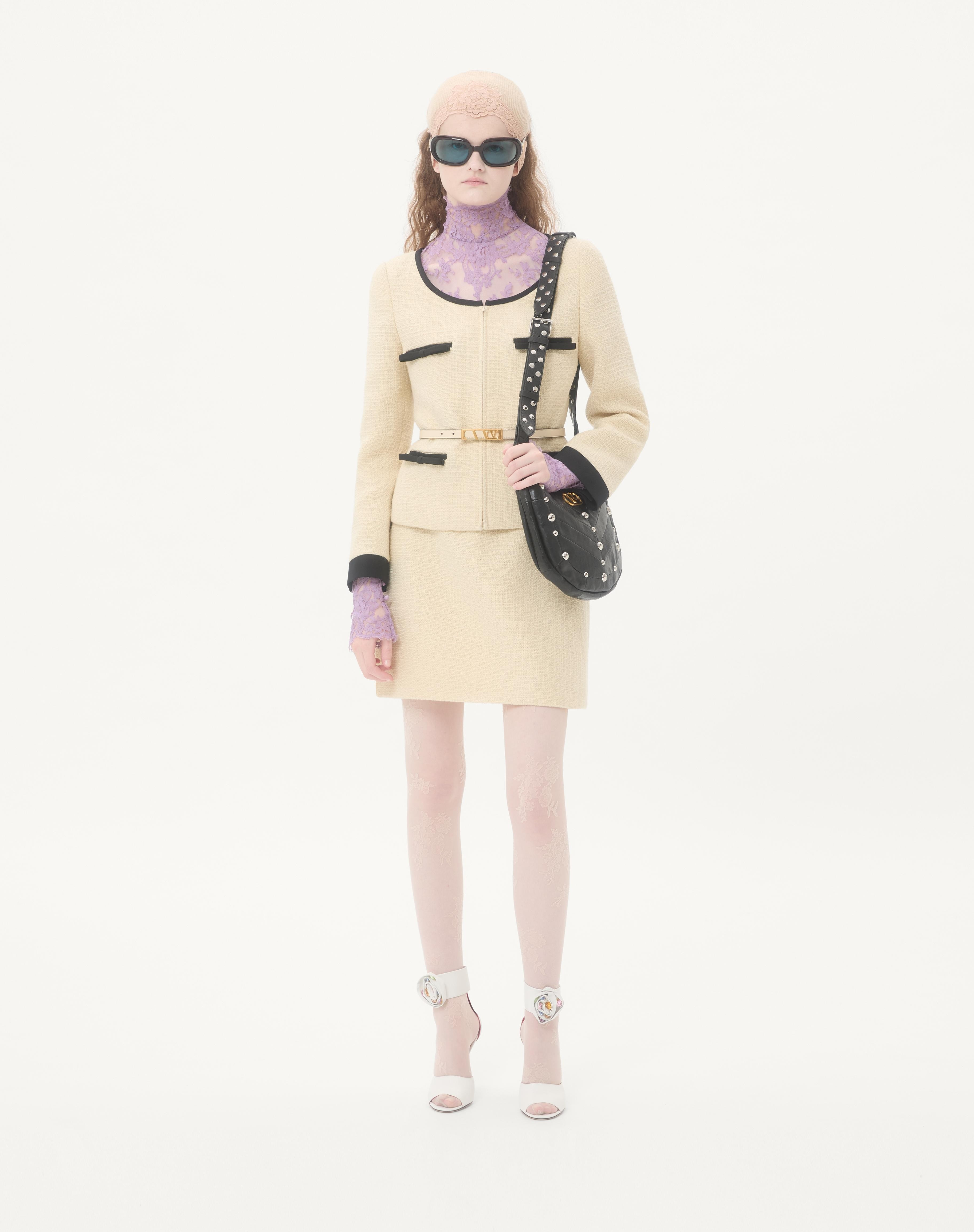 PLAIN WOOL TWEED SKIRT - 2