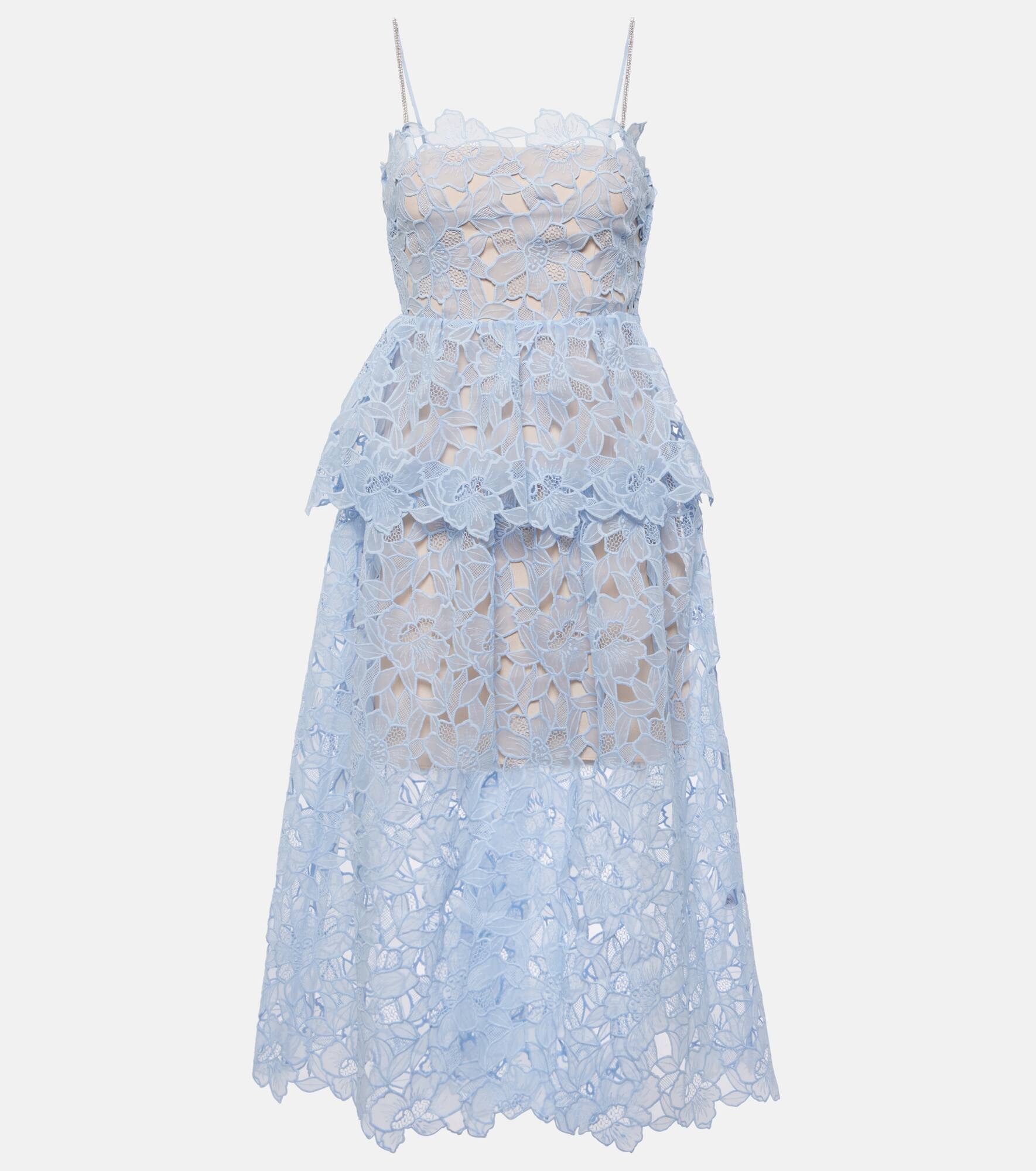 Organza lace midi dress - 1