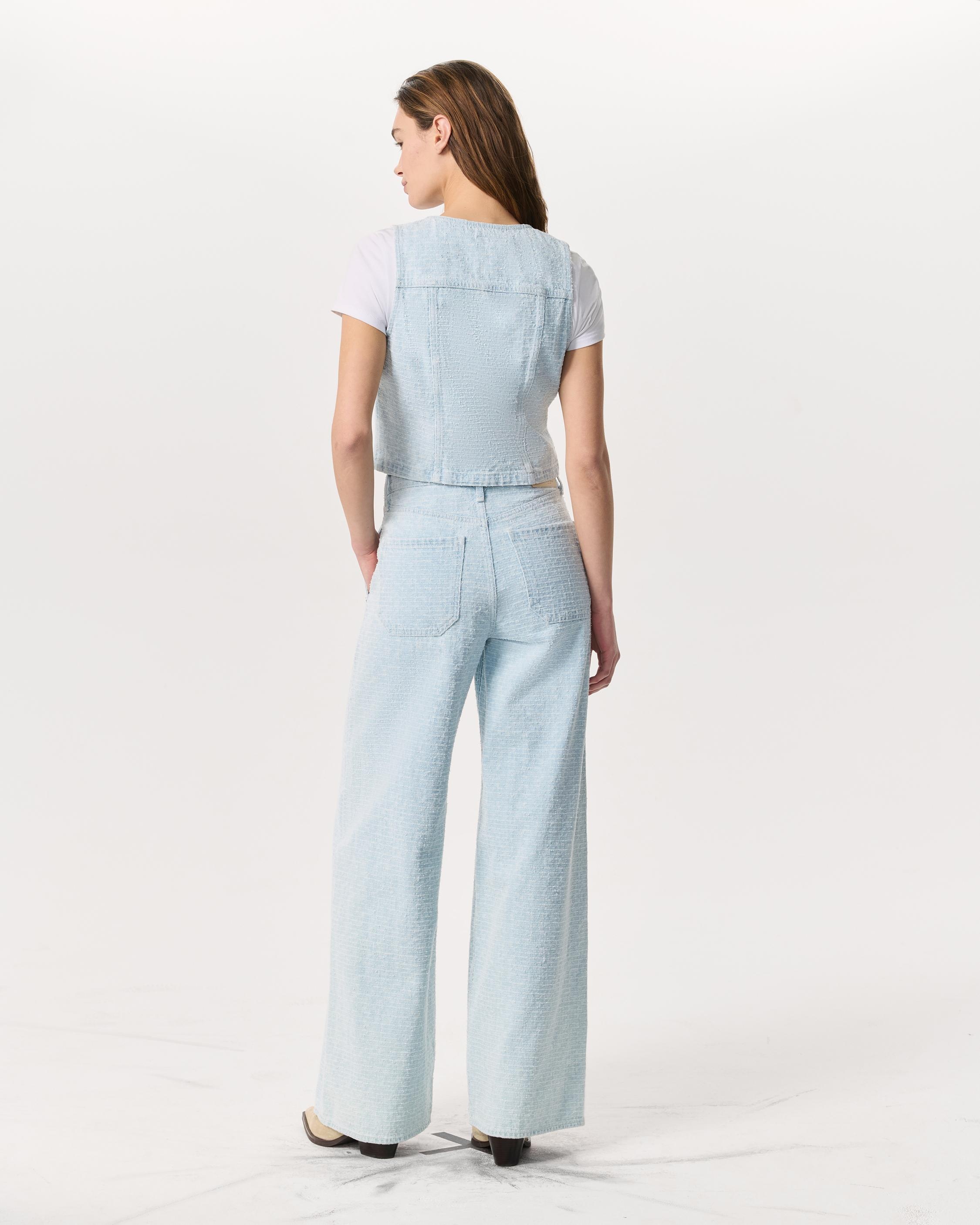 Juliana Textured Denim Vest
Lightweight Rigid Denim - 5