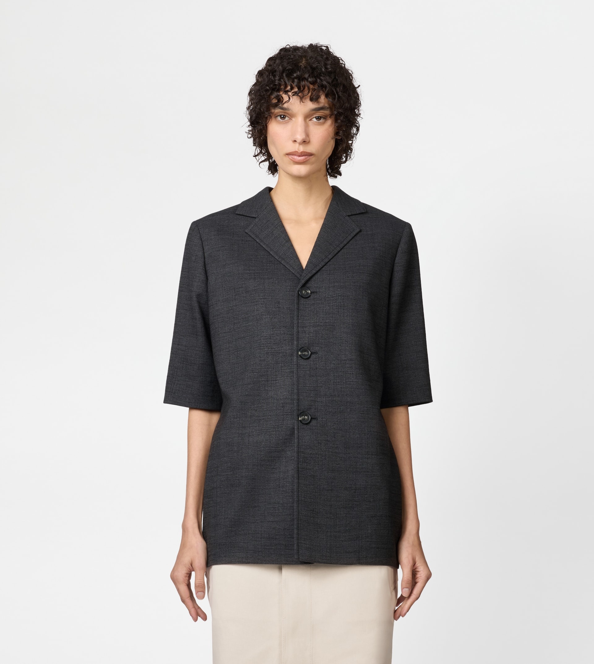 COTTON BLEND JACKET - GREY - 3