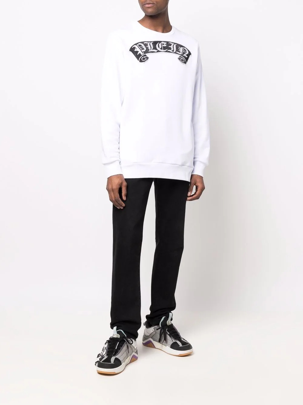 Gothic Plein crystal-logo sweatshirt - 3