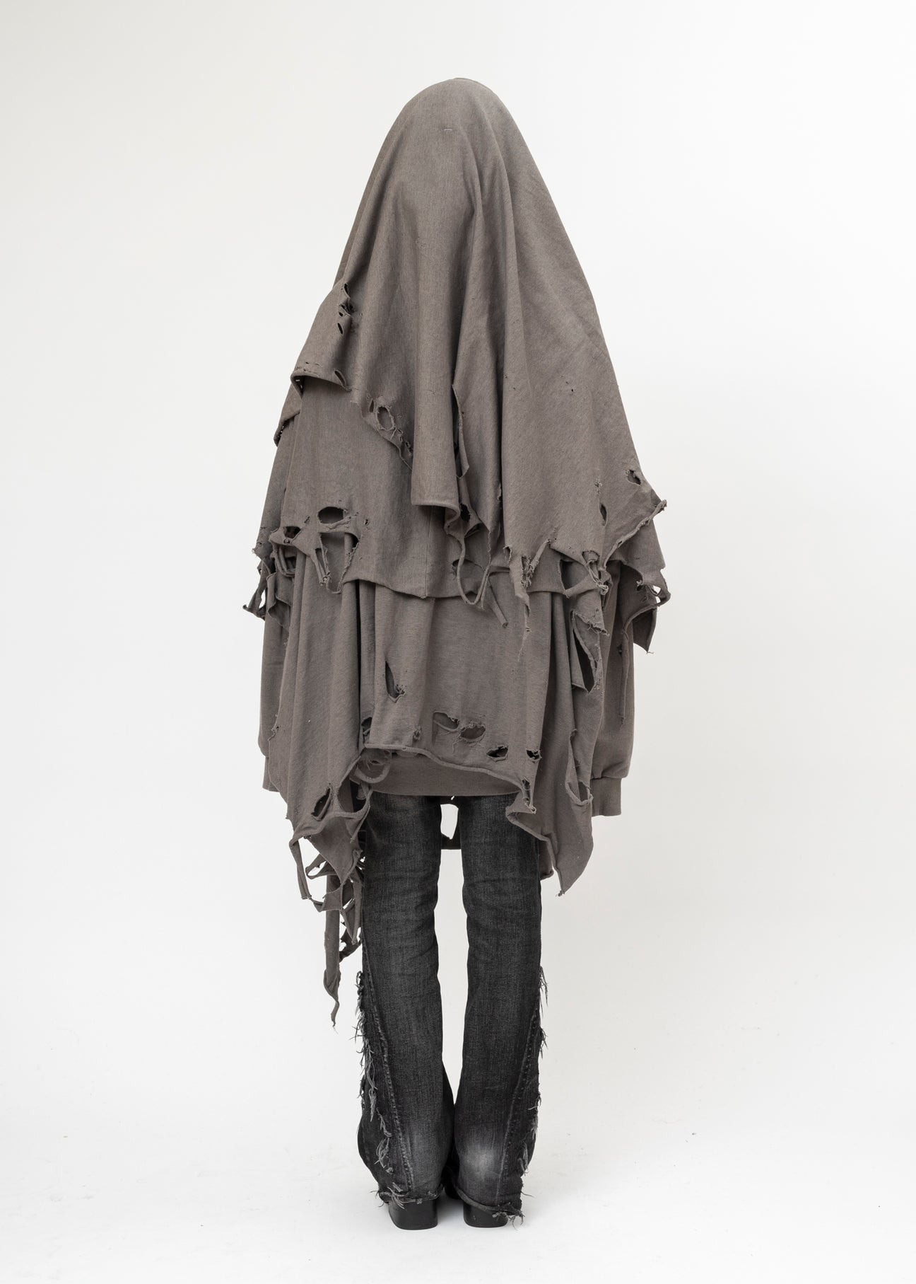 GREY DOUBLET PHANTOM FRAYED HOODIE - 3