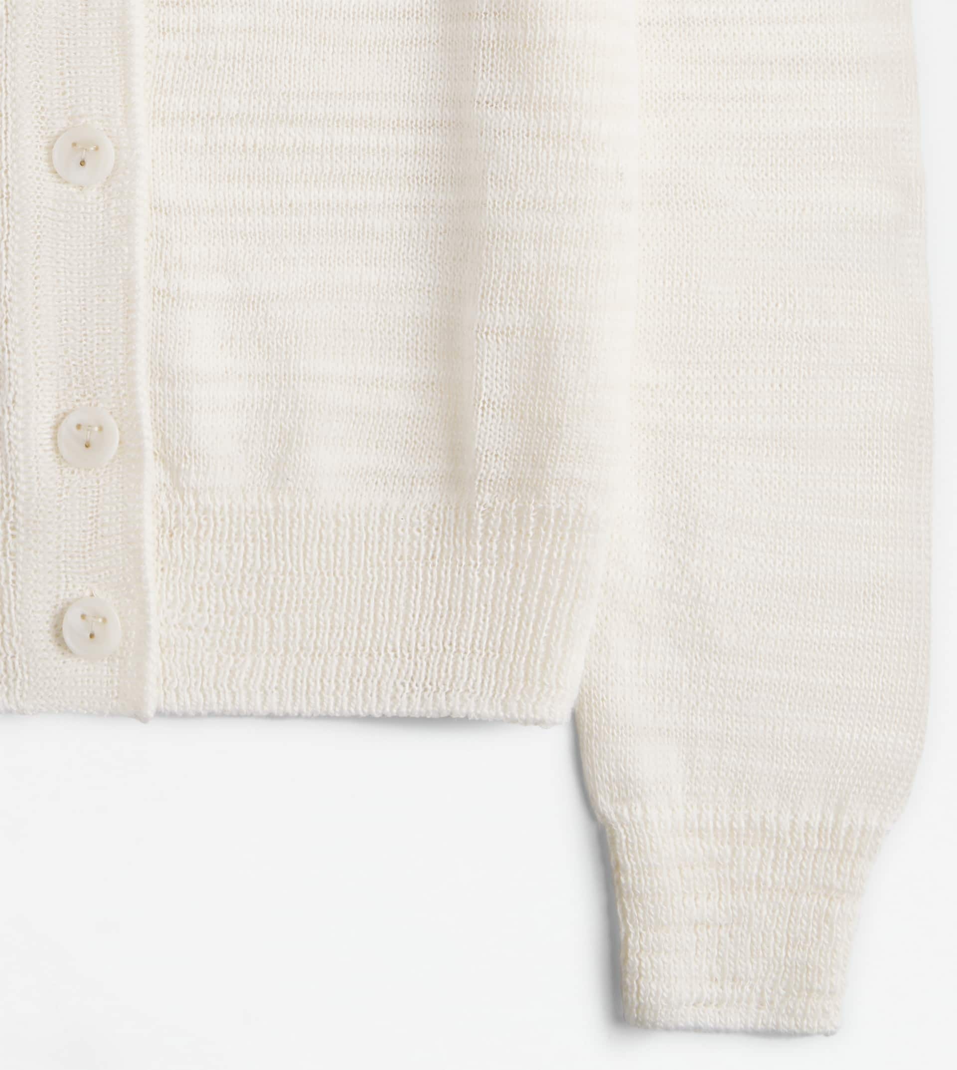 LINEN BLEND CARDIGAN - WHITE - 9