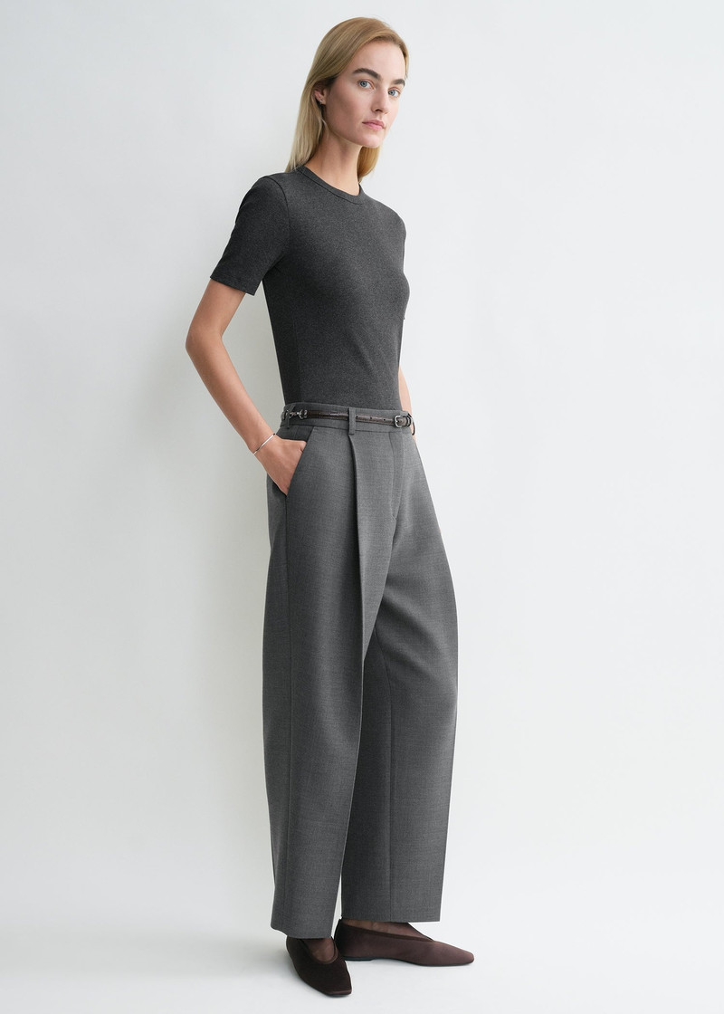 Totême Classic rib tee charcoal melange outlook